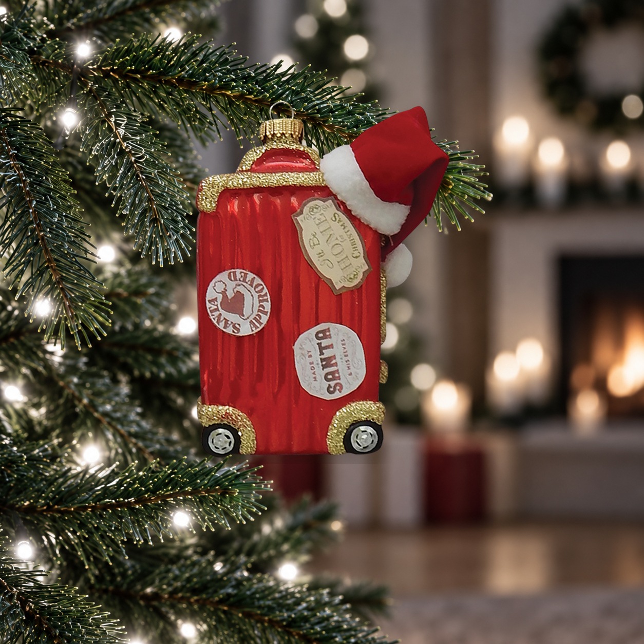 Krebs Glas Lauscha Christbaumschmuck »Santas Reisekoffer« Glas, 1 Stück