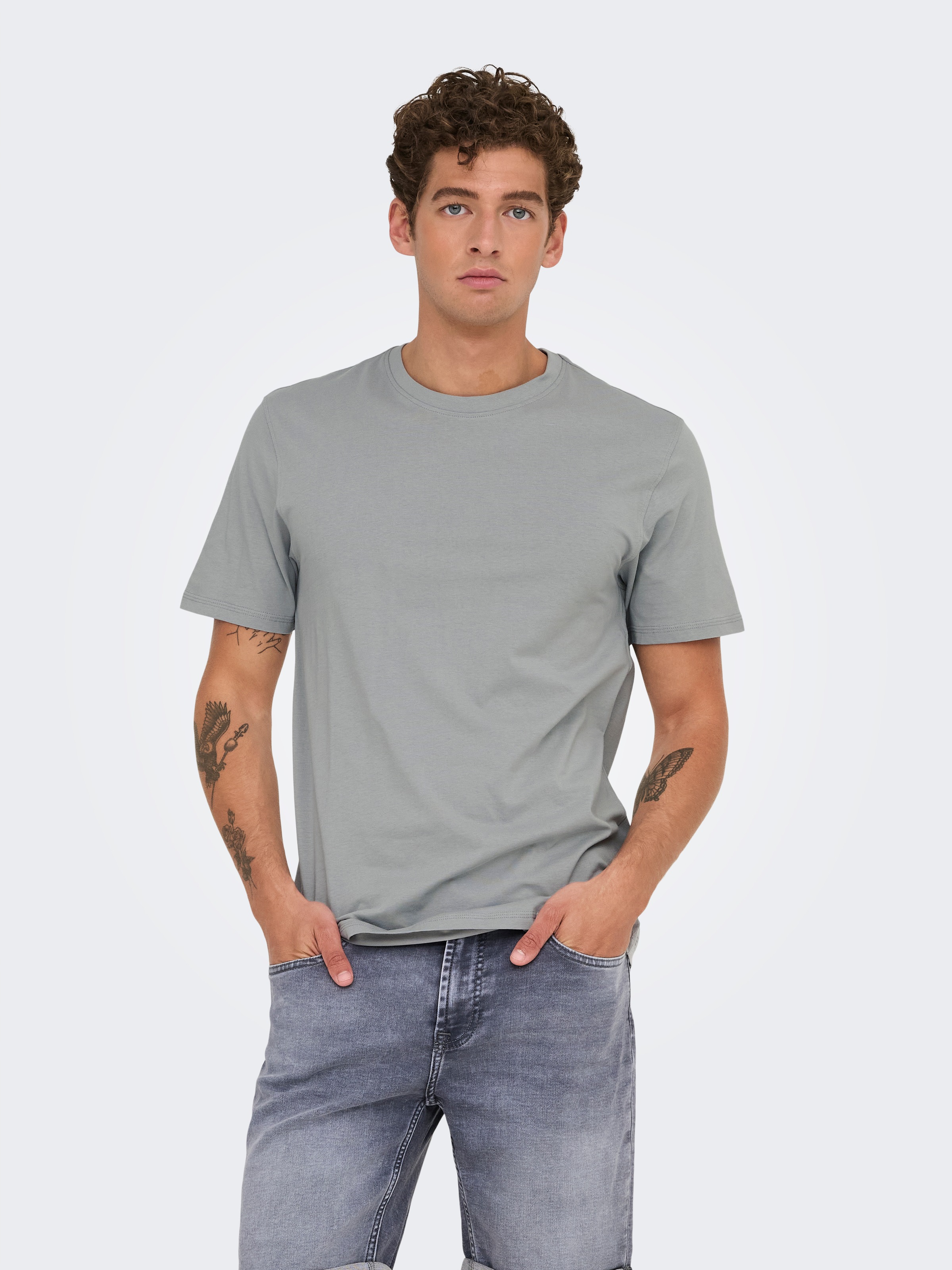 ONLY & SONS Rundhalsshirt "ONSMAX LIFE REG SS STITCH TEE" günstig online kaufen