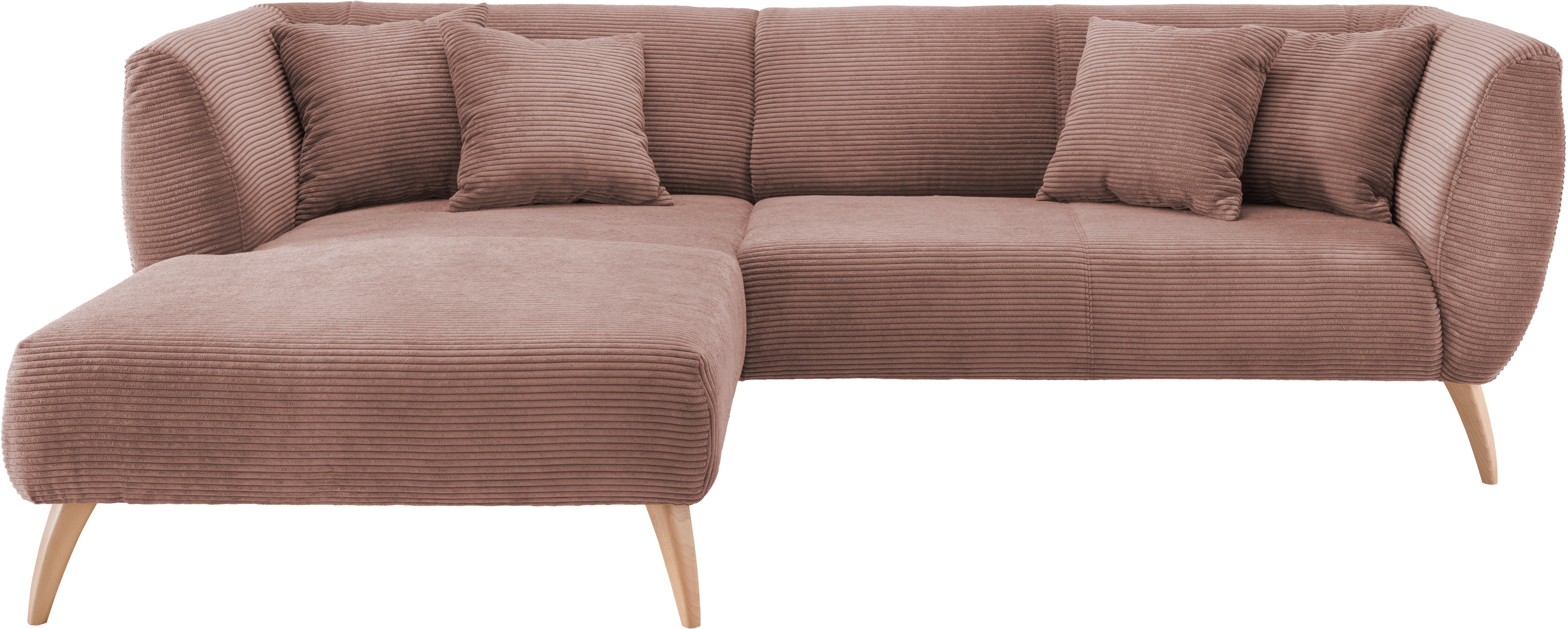 Thumbnail - INOSIGN Ecksofa "Colori Polstermöbel mit zeitlos eleganter Rückenführung. L-Form", Holzfußfarbe wählbar, inkl. 4x Zierki...