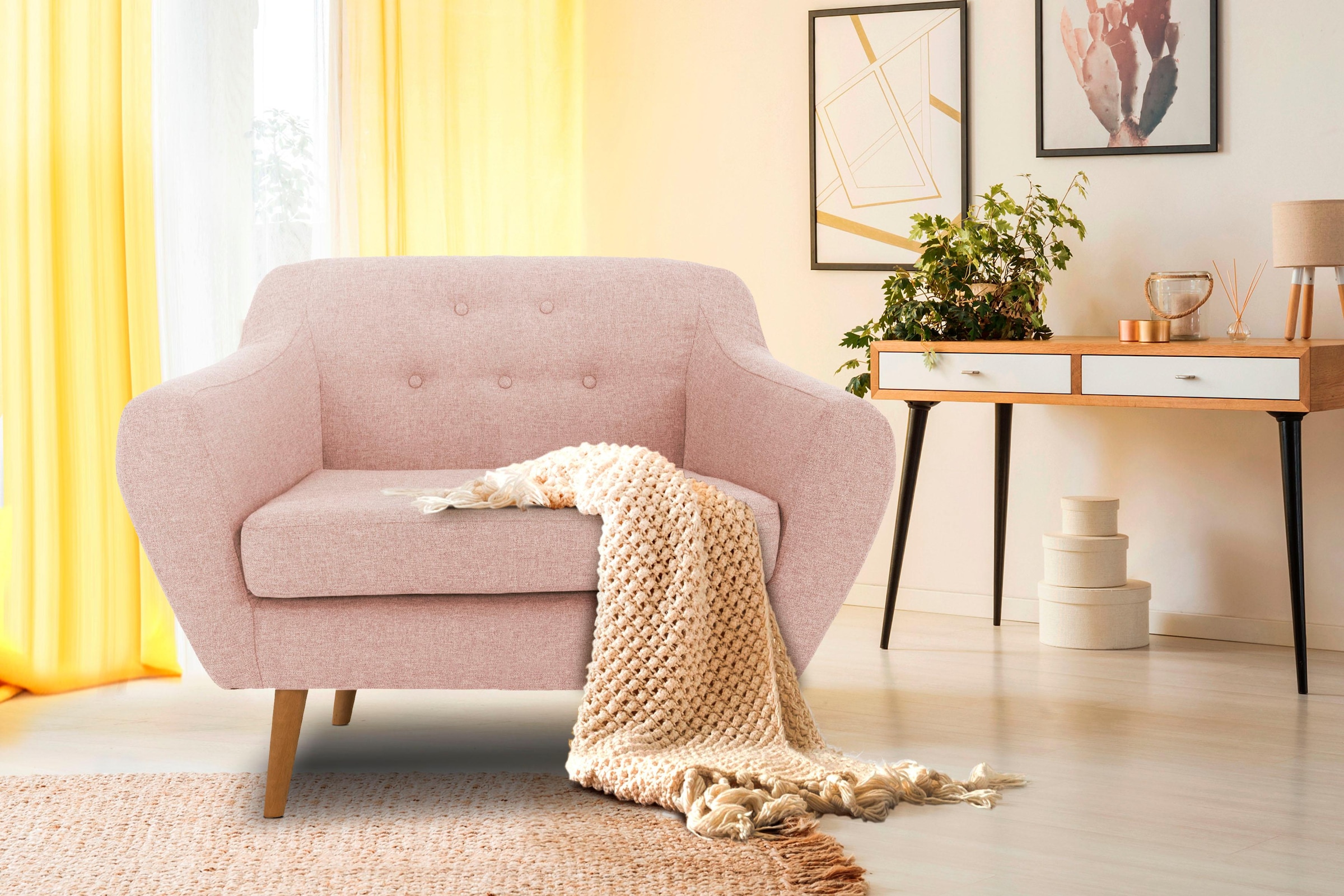 Home affaire Sessel "Renne" mit Heftung im Rücken im skandinavischem Stil günstig online kaufen