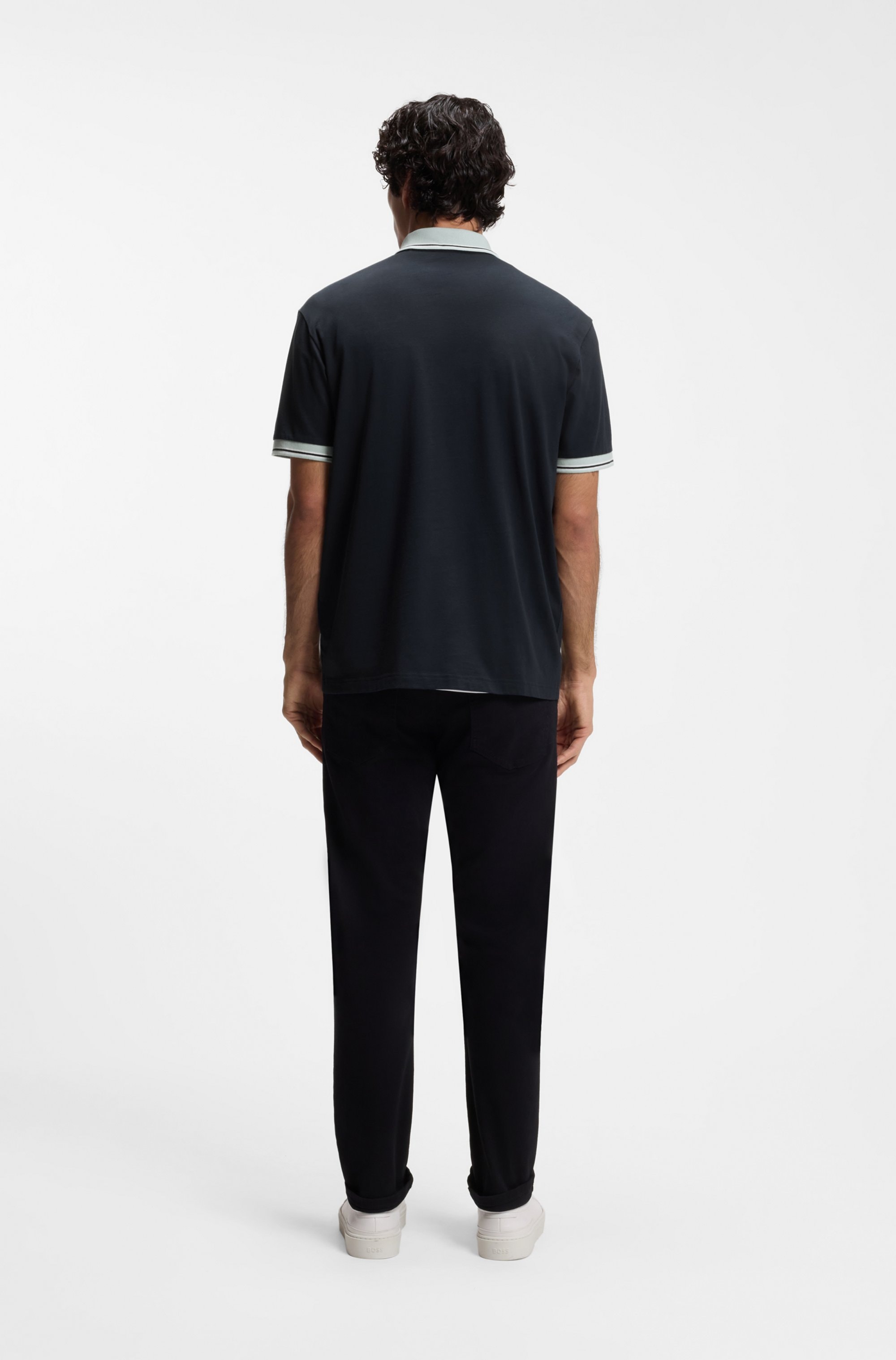 BOSS ORANGE Poloshirt Relaxed Fit, reine Baumwolle, kontrastfarbiger Kragen und Armabschluss