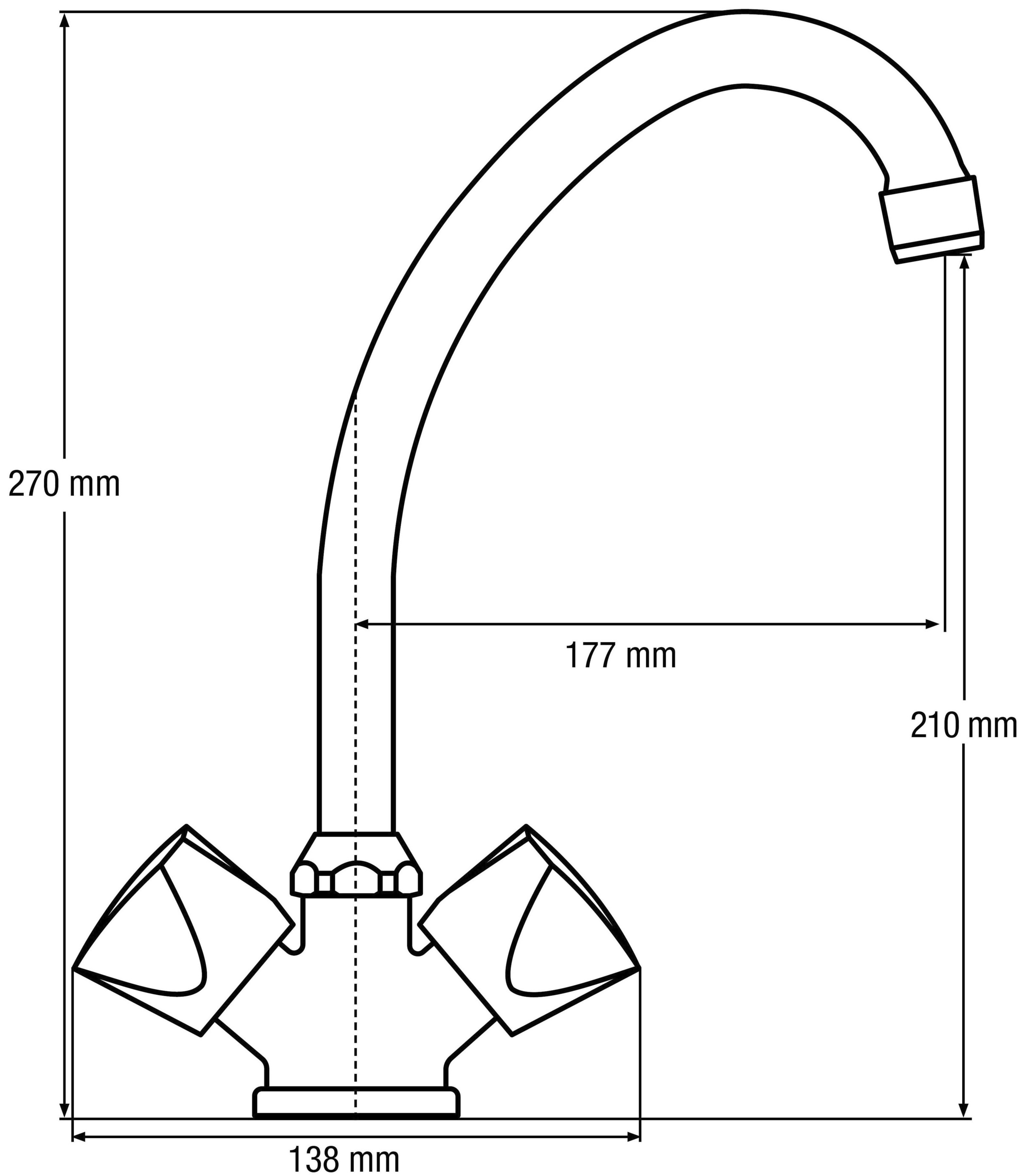 CORNAT Spültischarmatur »Zweigriffarmatur "Lisa", HD, Messing, verchromt«