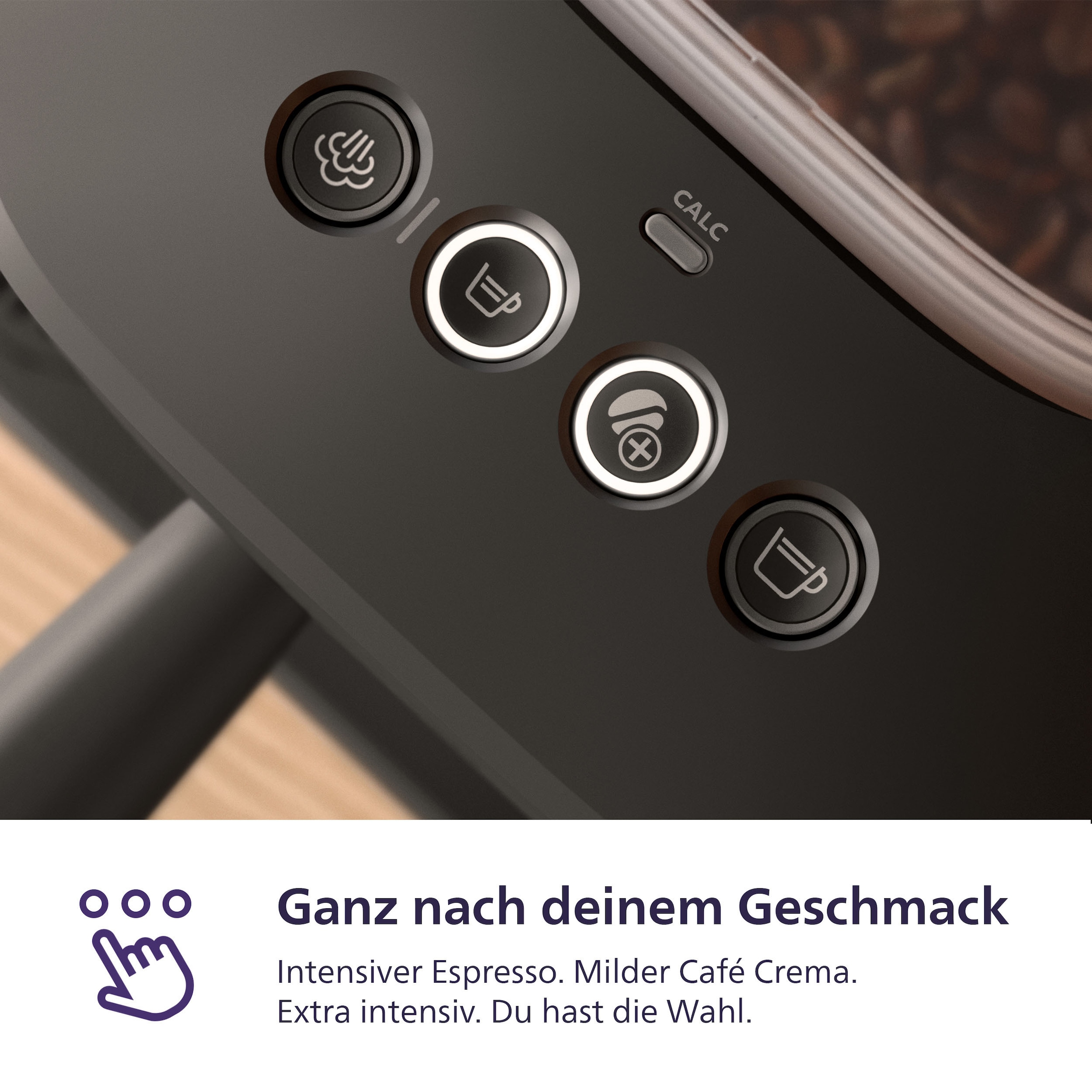 PHILIPS baristina Espressomaschine »Latte BAR400/60 mit Mahlwerk für ganze Bohnen und Milchschaumdüse« 3 Schaumarten, 16 bar Pumpendruck, Schwarzgrau​