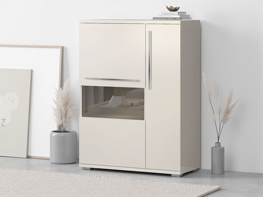 OTTO home Highboard "Piano Vitrine" (H/B/T): 123/90/40,2cm, UV lackiert, So günstig online kaufen