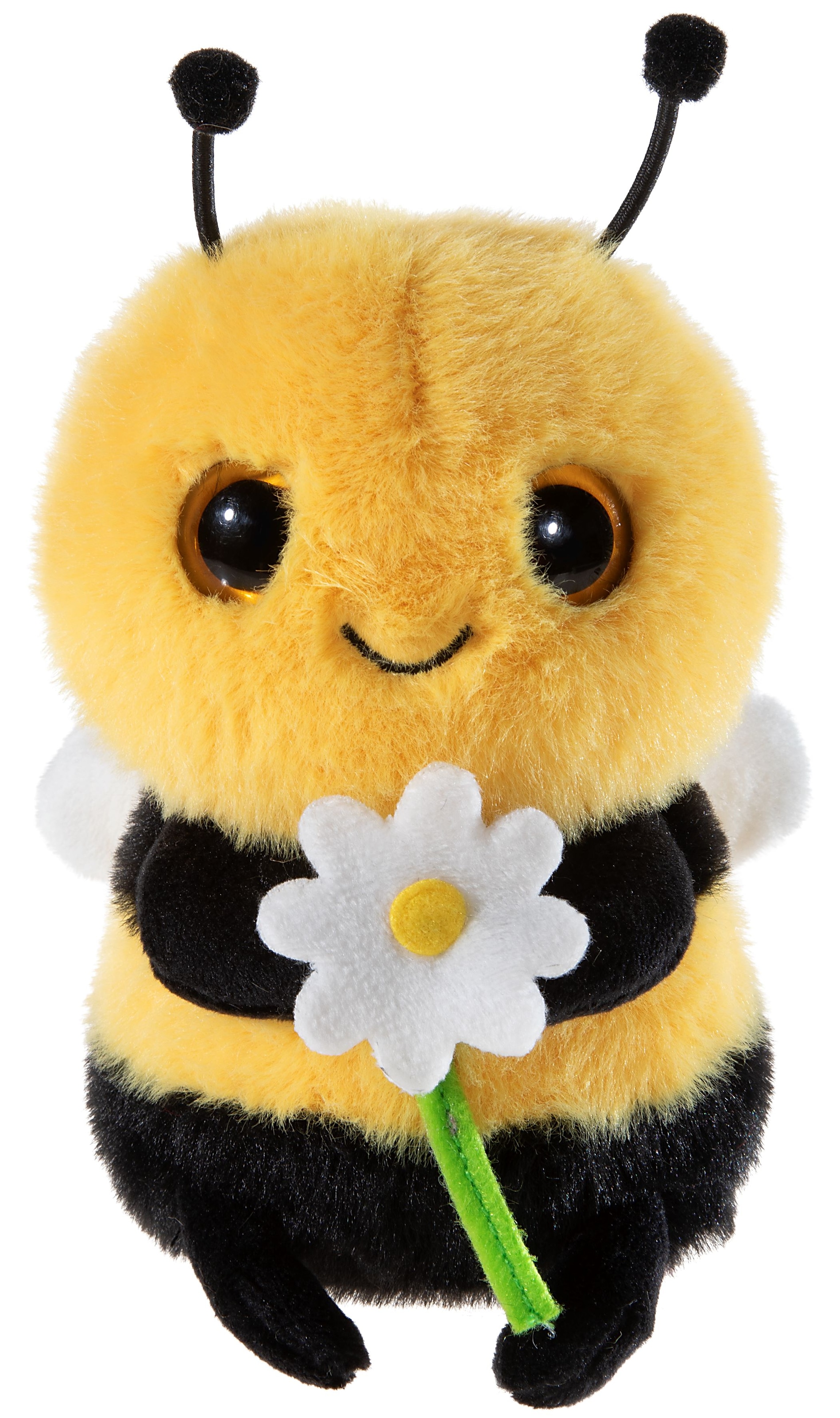 "Kuscheltier HEUNEC ""Biene mit Blume 15 cm"", gelb, schwarz, Plüschfiguren, KinderH:15cm, Polyester, Kuscheltier, H:15cm"