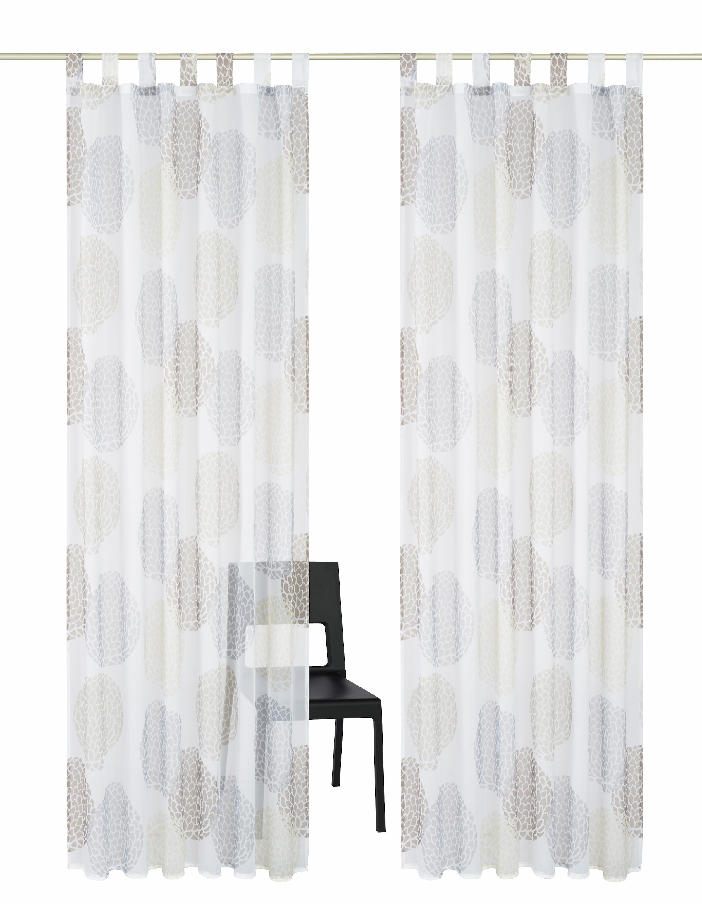 my home Gardine "Belem" Schlaufen 2 Stk. tlg. transparent, Polyester, geweb günstig online kaufen