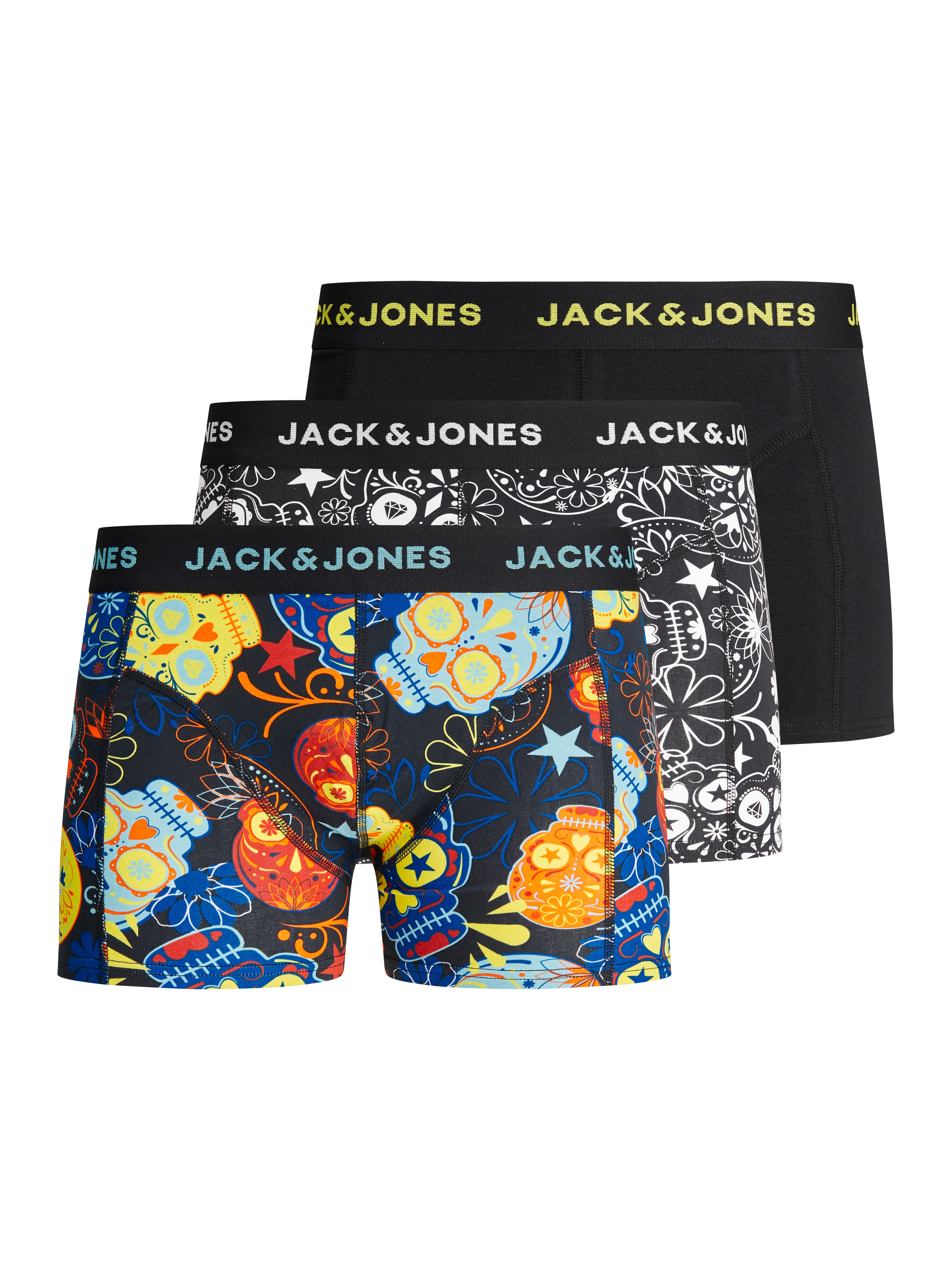 Jack & Jones Junior Trunk "JACSUGAR bequem, elastisch, stylisch, 3er Pack" Packung, 3 Stk. bedruckt, modisch, regular fit, Rundhals