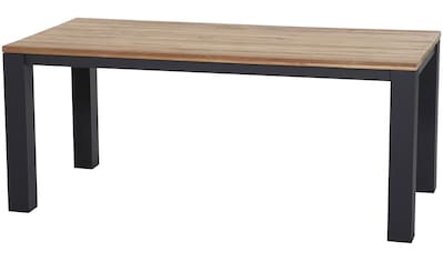 Gartentisch »Boston«, 180x90x76 cm, Aluminium, Teak FSC Recycled 100%