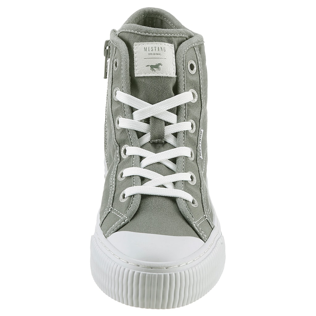 Mustang Shoes Plateausneaker, Schnürschuh, Freizeitschuh, High Top-Sneaker mit Reißverschluss