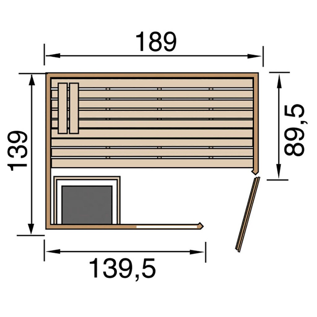 weka Sauna »Valida«, (Set), 5,4 kW-Ofen mit integrierter Steuerung