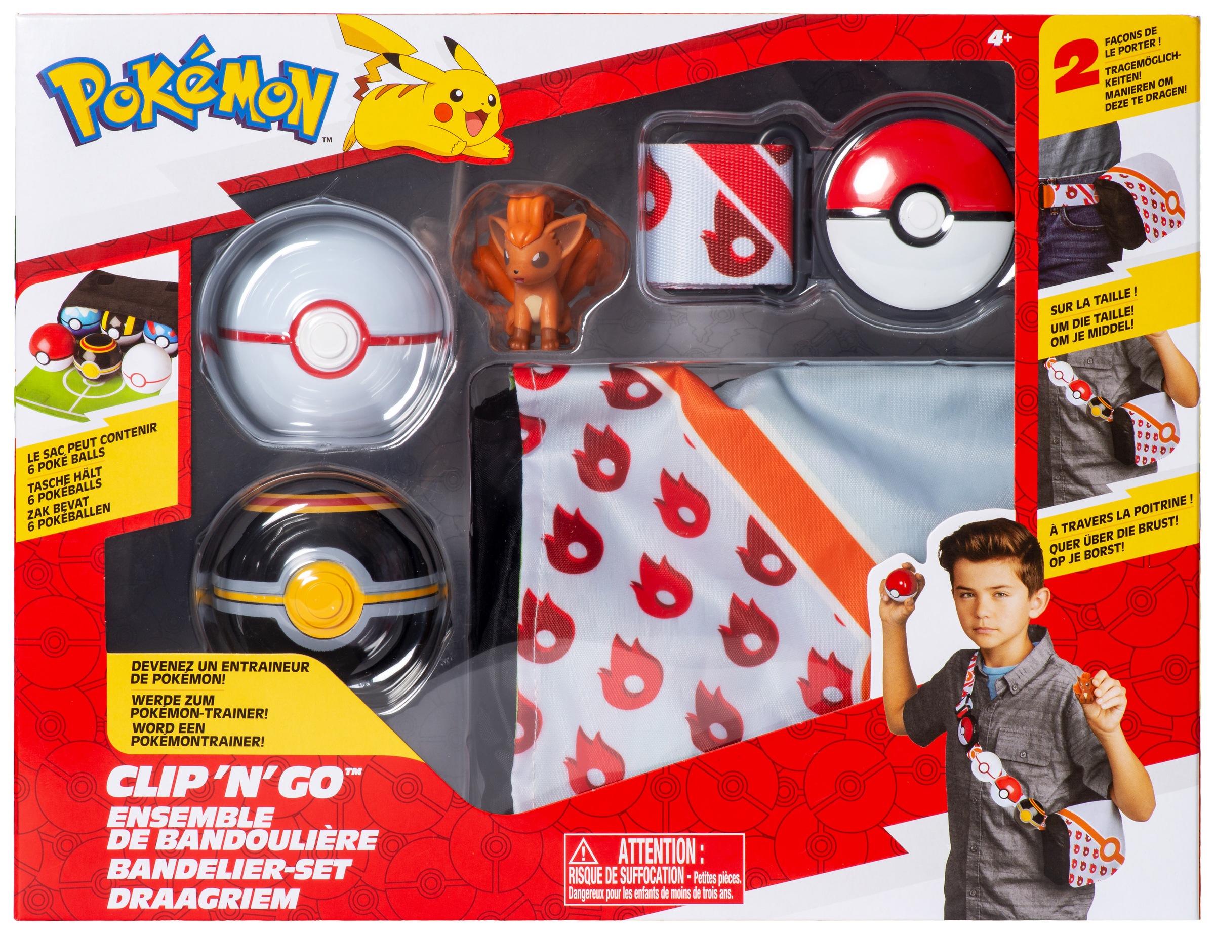 Jazwares Merchandise-Figur »Pokémon - Clip´n Go Bandolier Set - Vulpix (Premierball & Luxusball)«, (Set, 5 tlg.)