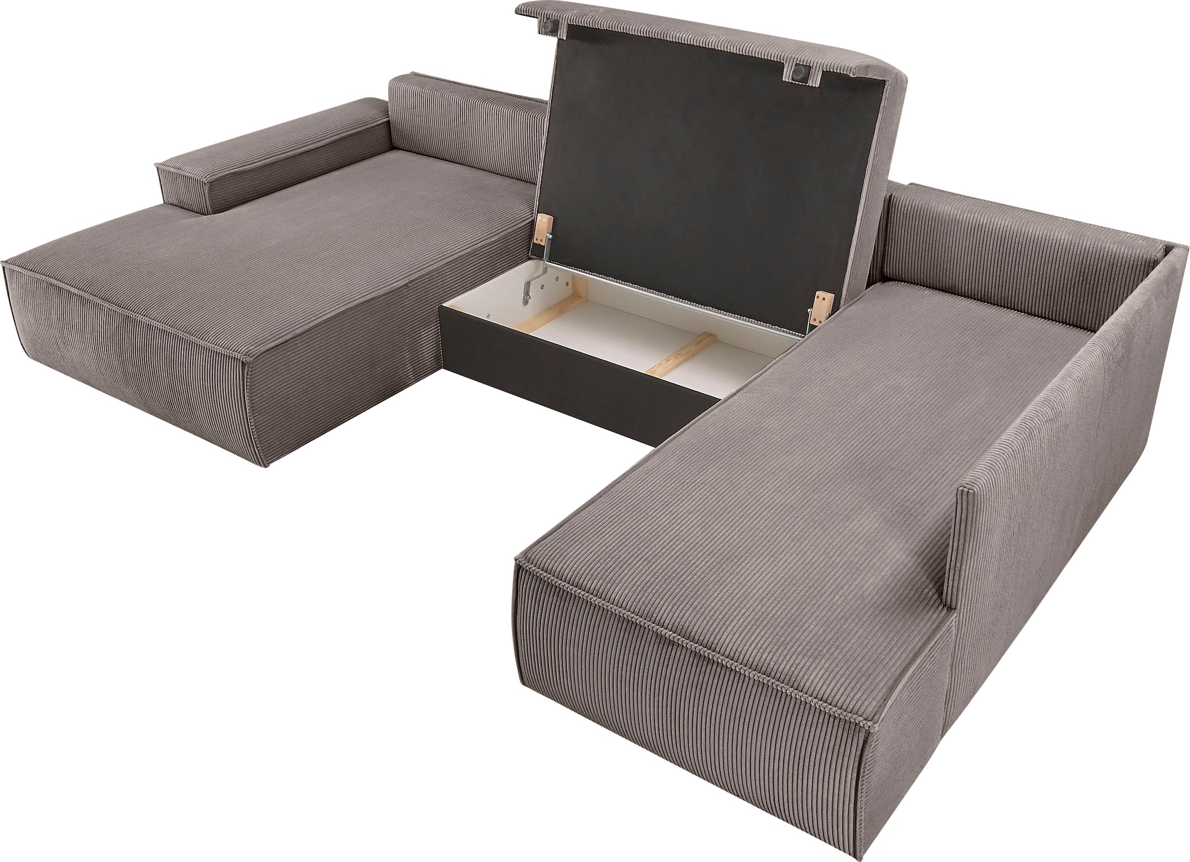 Home affaire Wohnlandschaft »SHERWOOD 329 cm, U-Form, Schlafsofa,«