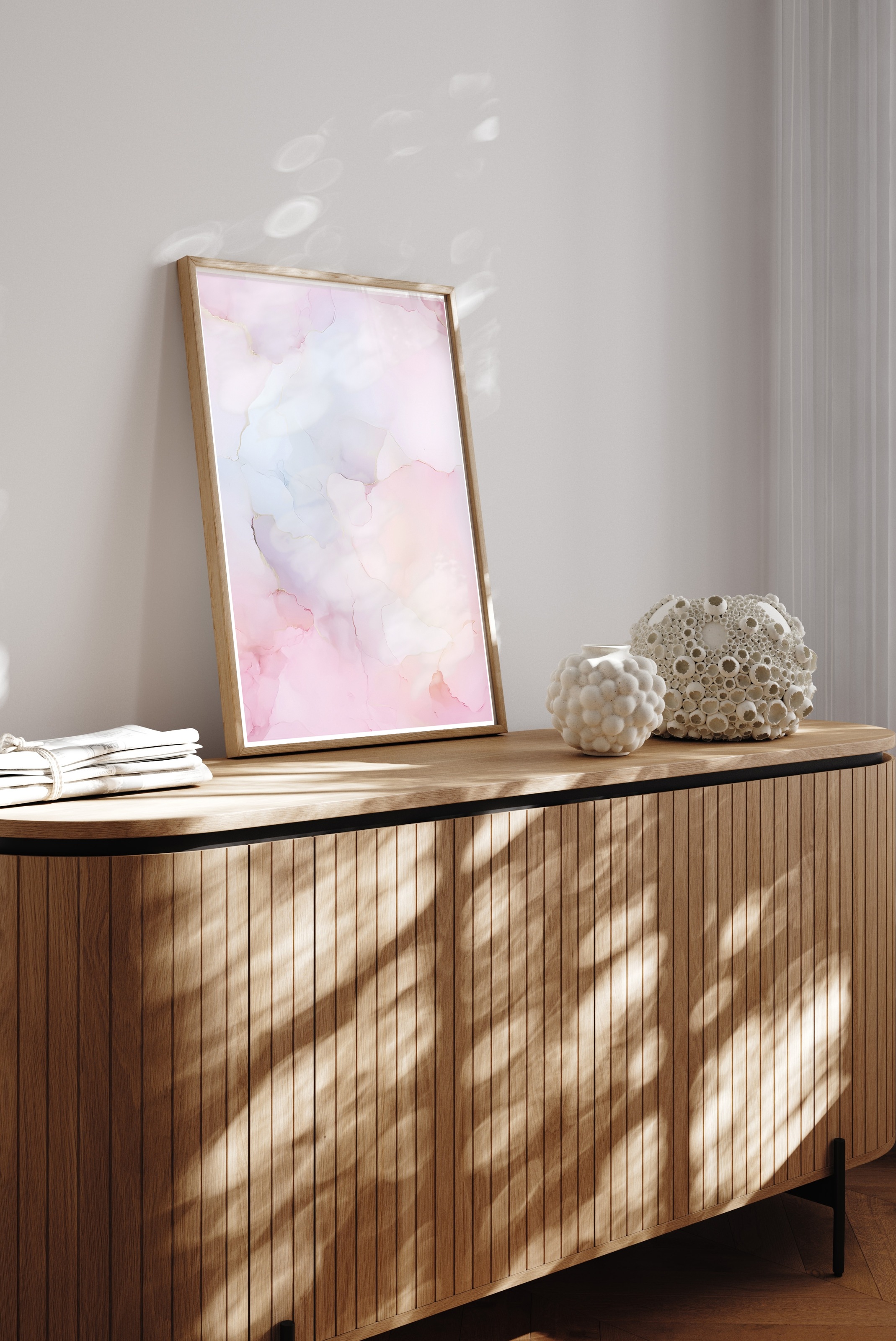 Thumbnail - queence Bild mit Rahmen "Wandkunst in Pastell" Abstrakt  Abstrakte  Formen  Gemälde  Kunst 1 Stk. tlg. Kunstdruck in Pas...