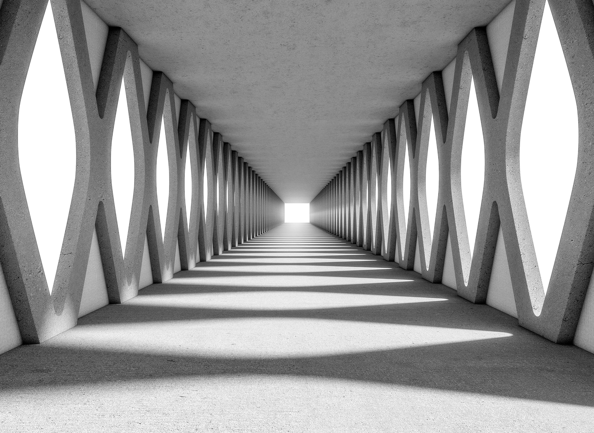 living walls Fototapete "Designwalls Grey Aisle" glatt Vlies, Wand, Schräge, Decke