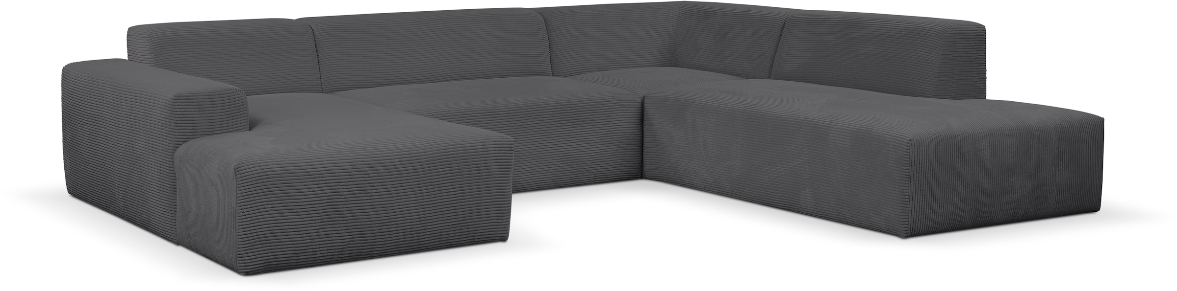 WERK2 Wohnlandschaft »Zeus U-Form«, Curvy Trend Wohnlandschaft mit urbaner Optik auch in weichem Cord