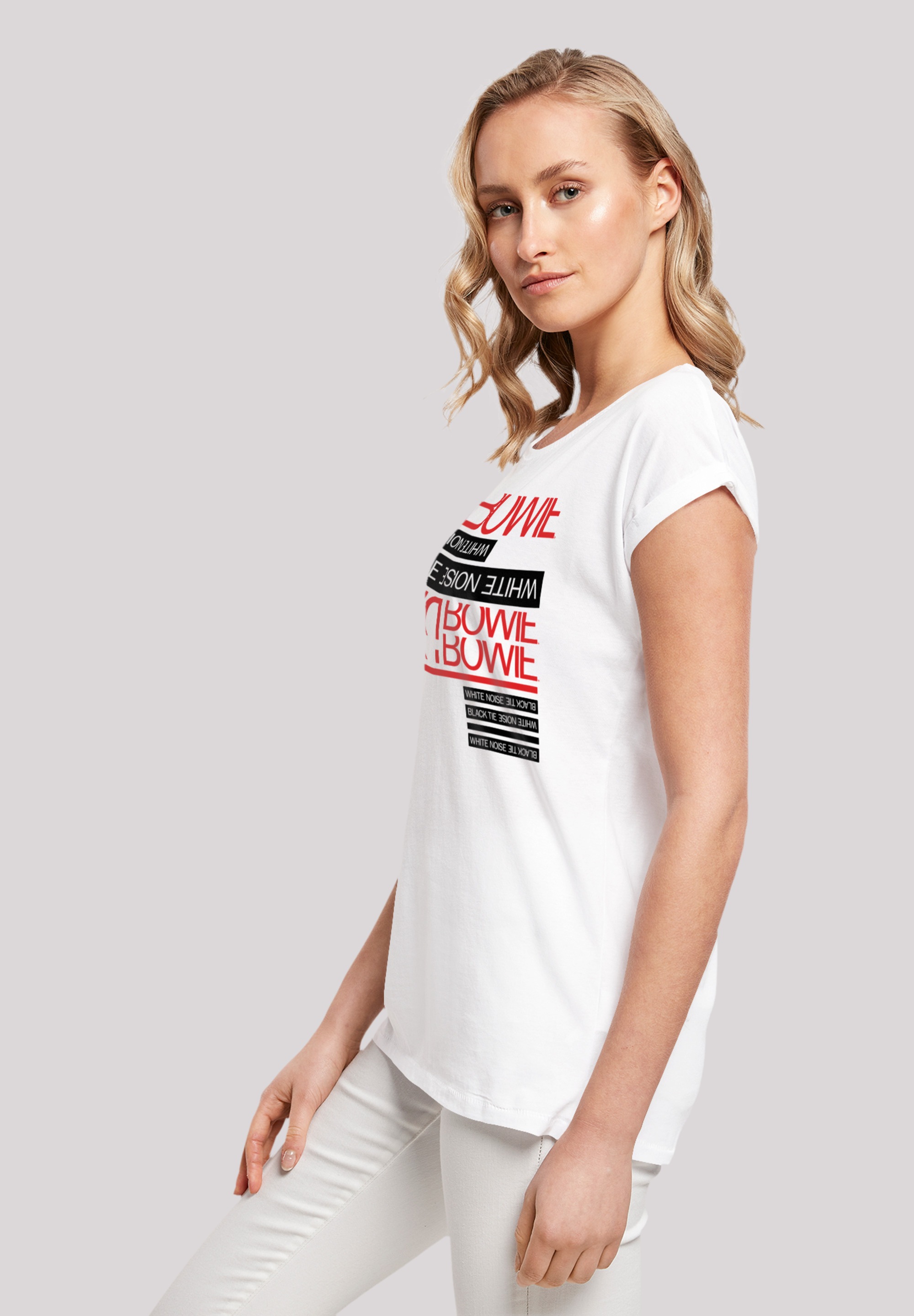 F4NT4STIC T-Shirt »David Bowie Black Tie White Noise«, Print