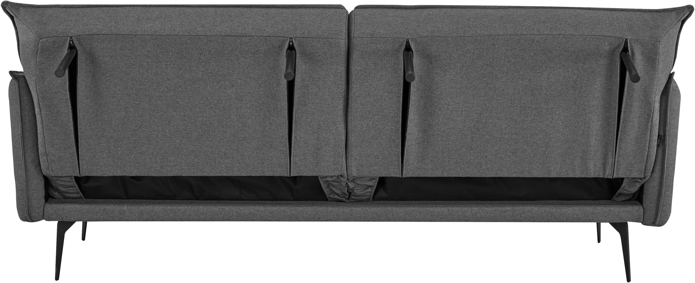 INOSIGN Schlafsofa »TULARE, 204 cm, klappbarer 3-Sitzer mit verstellbarer Rückenlehne,«, Schlaffunktion, Velvet-Samtvelours u. Webstoff