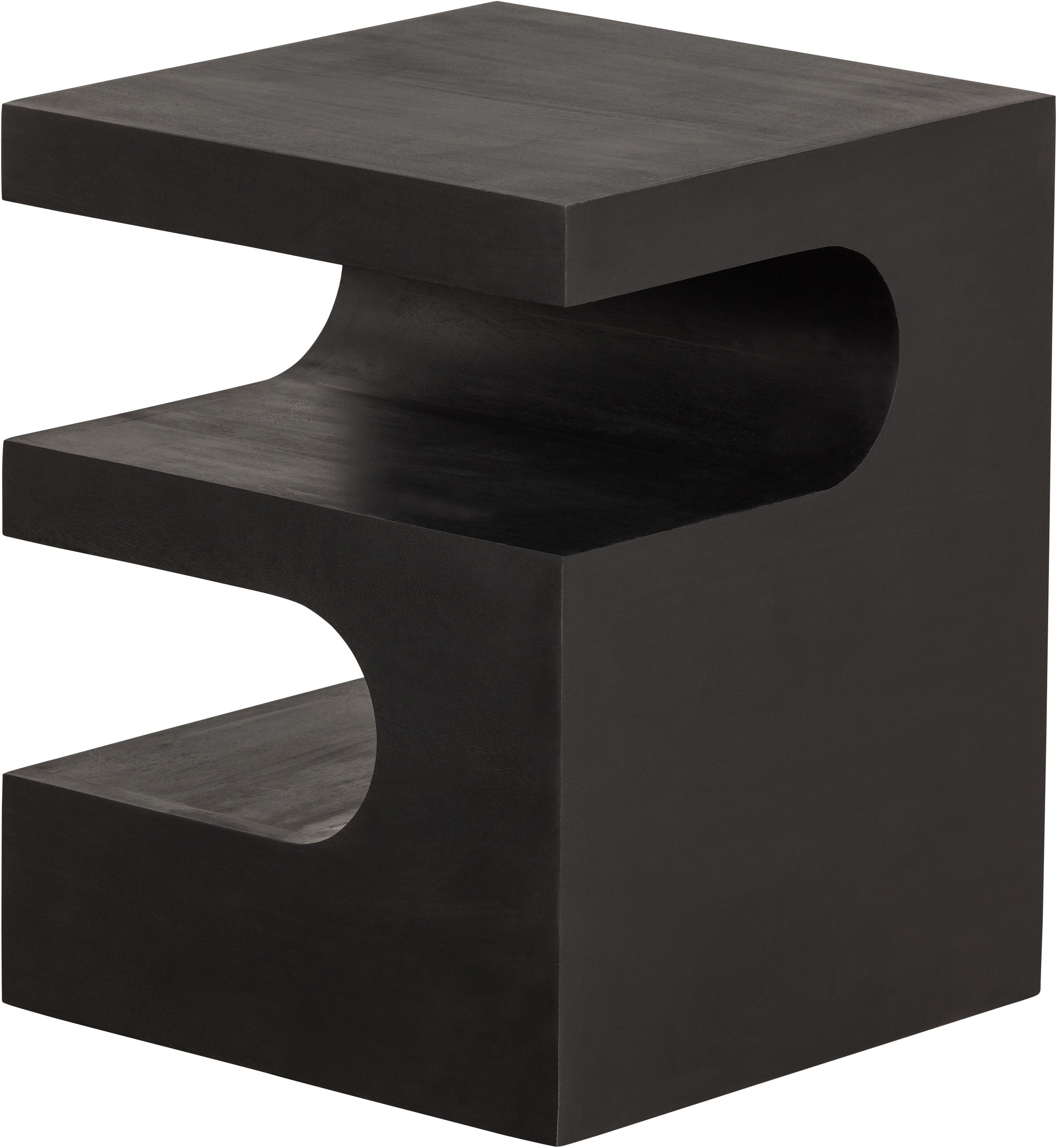 WOOOD Beistelltisch »Toma aus Mangoholz mit gedrehter Formgebung 40x40x50 cm« Tragkraft 15 kg, Plattendicke 5 cm, offener Zwischenboden 13 cm hoch
