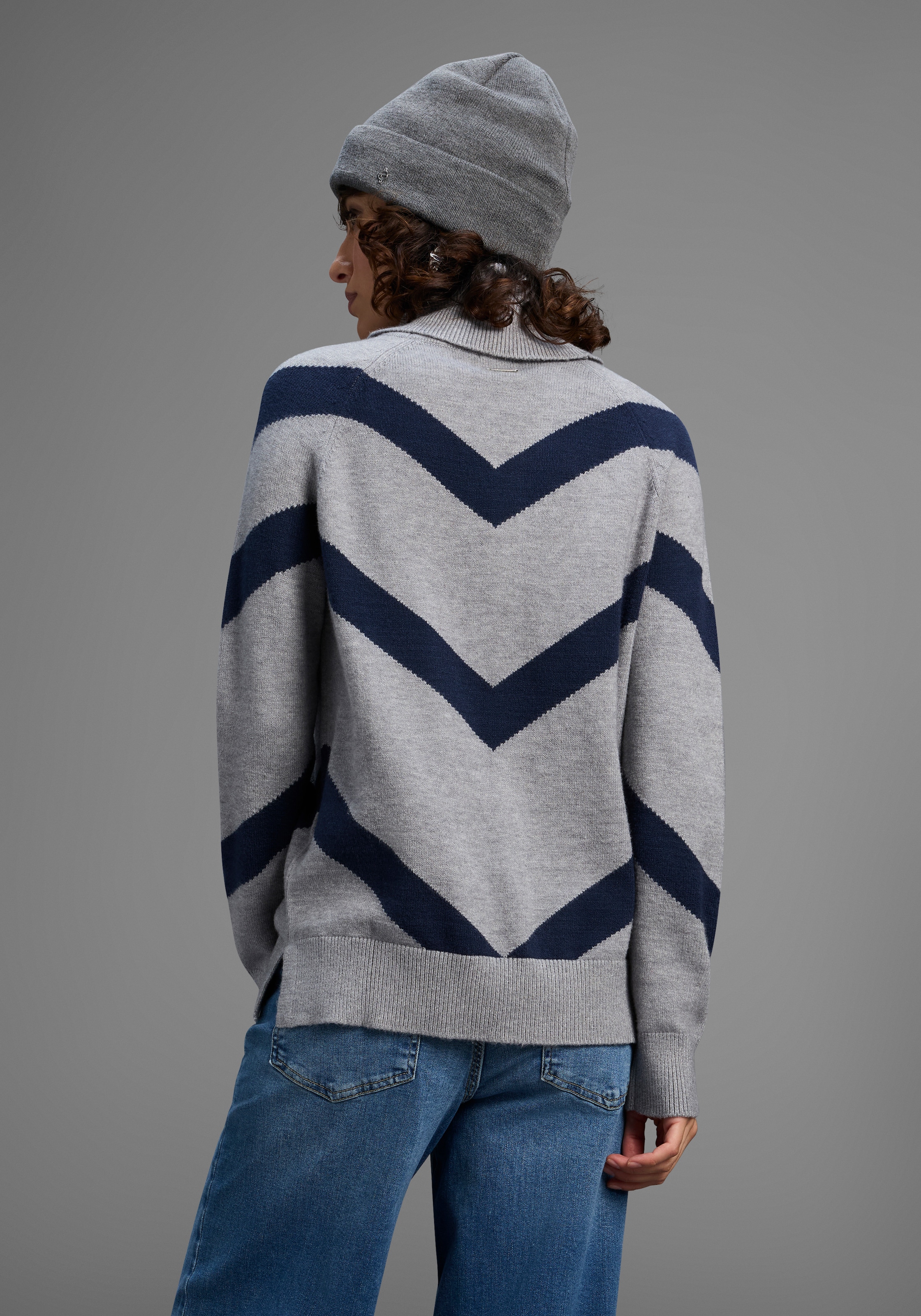 Laura Scott Rollkragenpullover kuscheliger Winterstrick mit lässigem Streifenmuster - NEUE KOLLEKTION