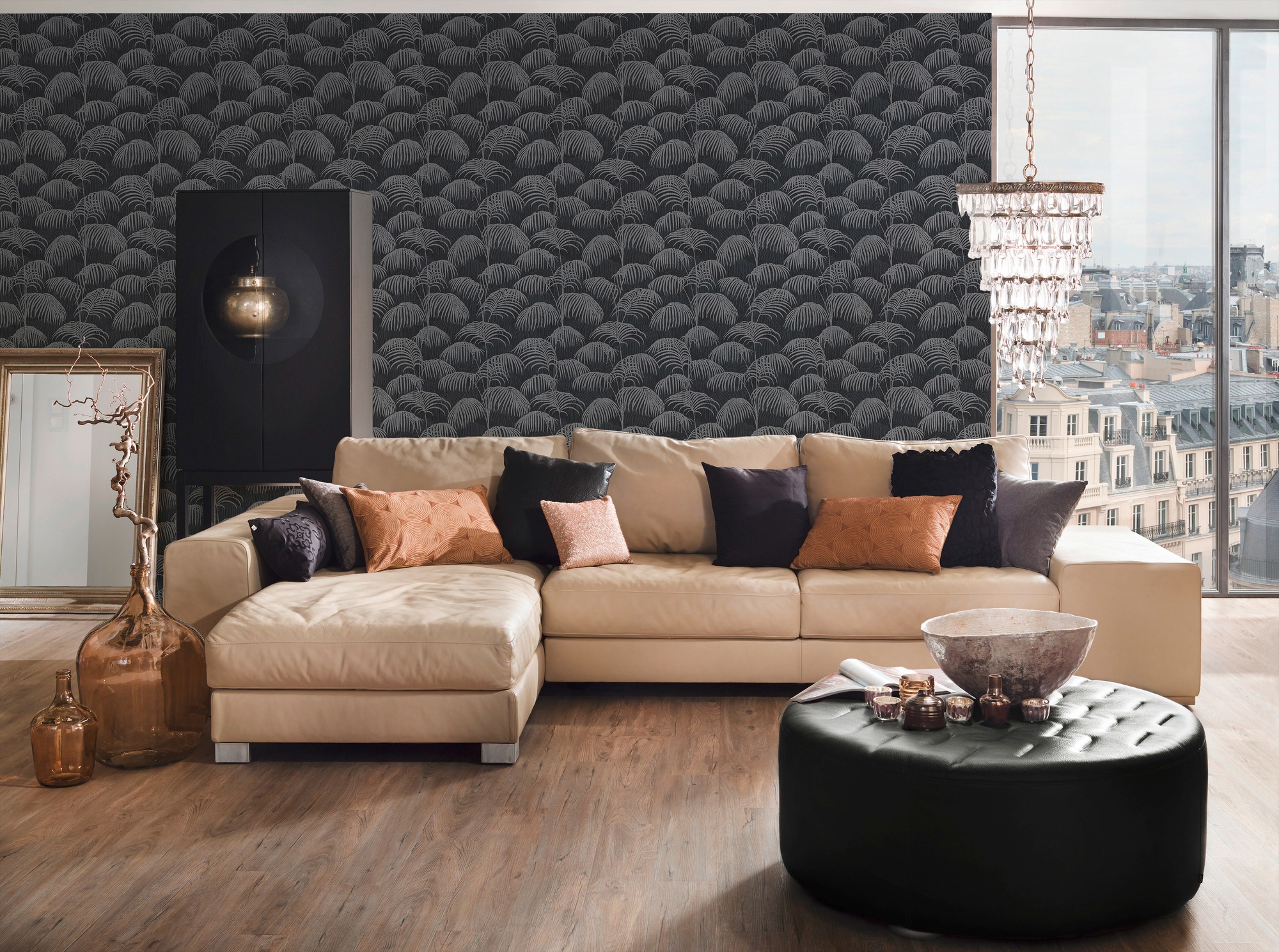 Architects Paper Textiltapete »Tessuto« Motiv | botanisch | floral samtig Dschungeltapete Tapete Palmen Tapeten Wohnzimmer Schlafzimmer Küche