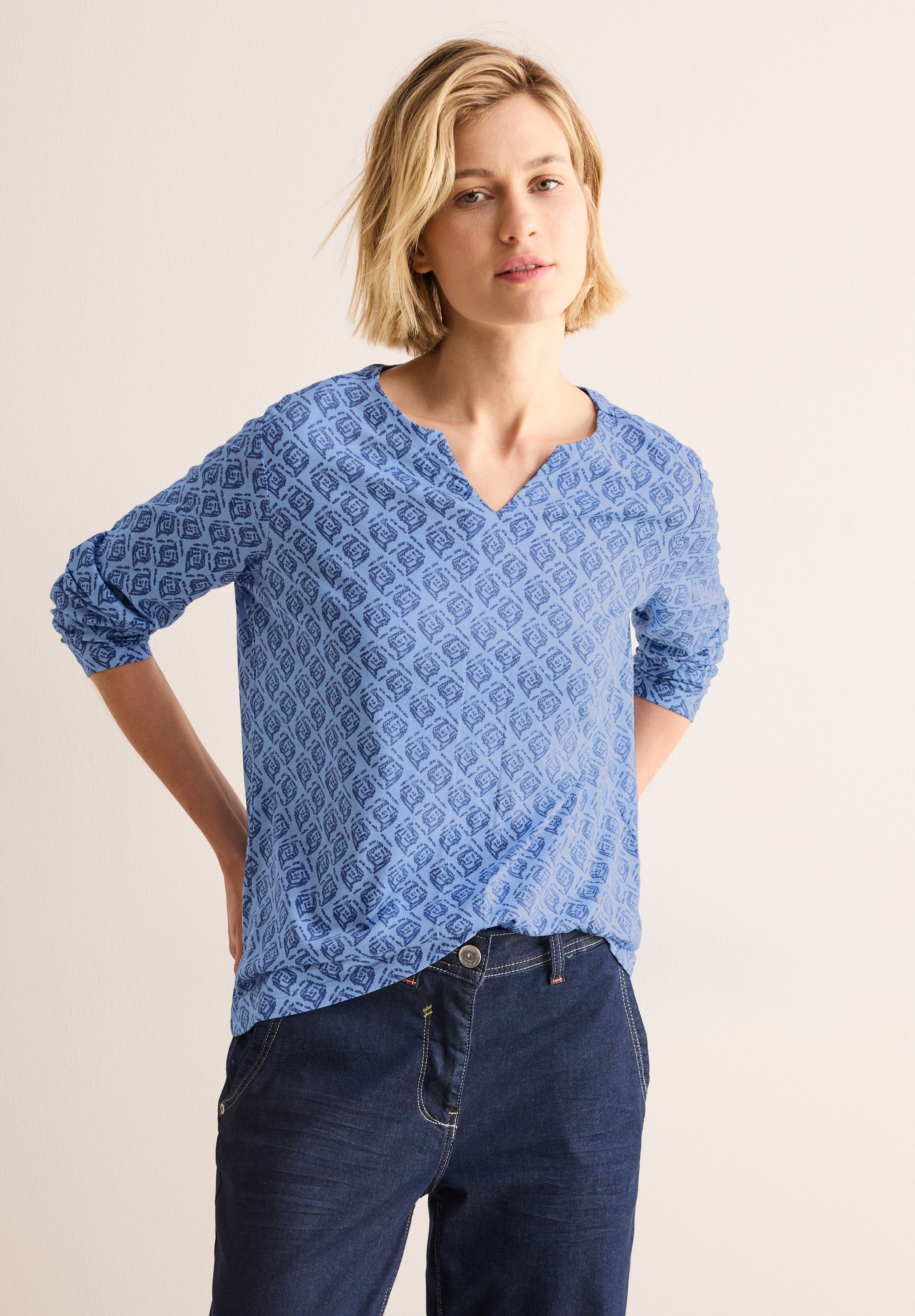 Cecil Langarmshirt, aus softem Materialmix