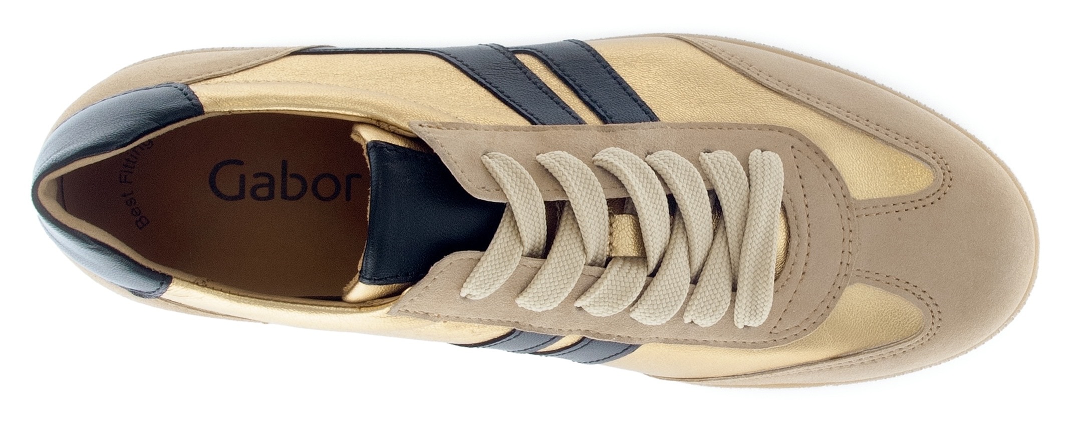 Gabor Plateausneaker, Freizeitschuh, Halbschuh, Schnürschuh mit gepolstertem Schaftrand