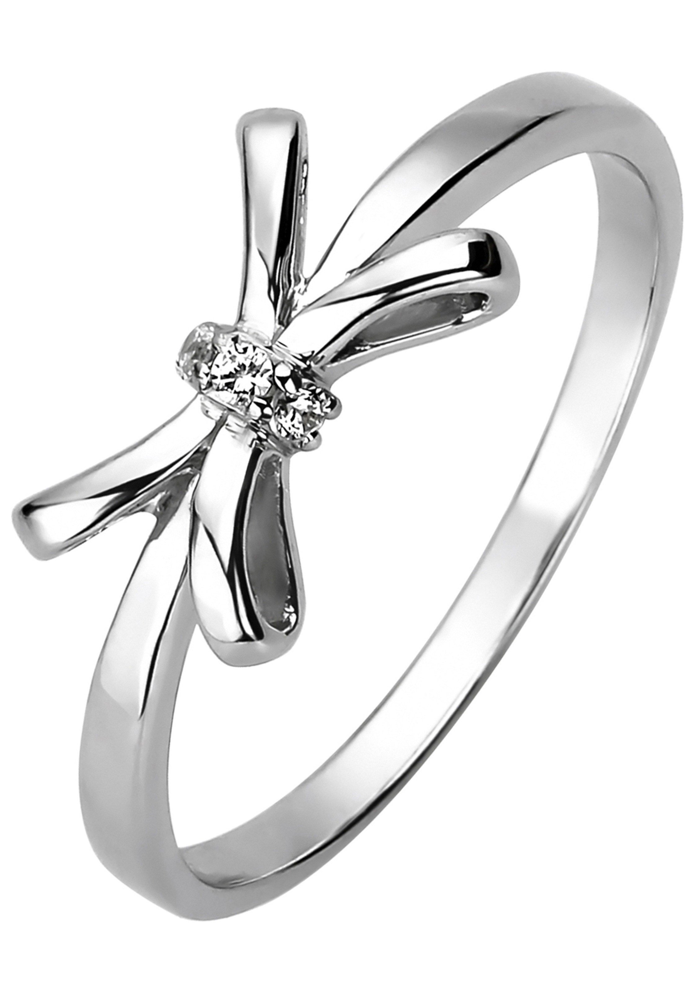Silberring JOBO "Ring Damenring" Gr. 54, silber 925, Fingerringe, Damen, 54, Silber 925 (Sterlingsilber), Silberring, 925 Silber mit 3 Zirkonia