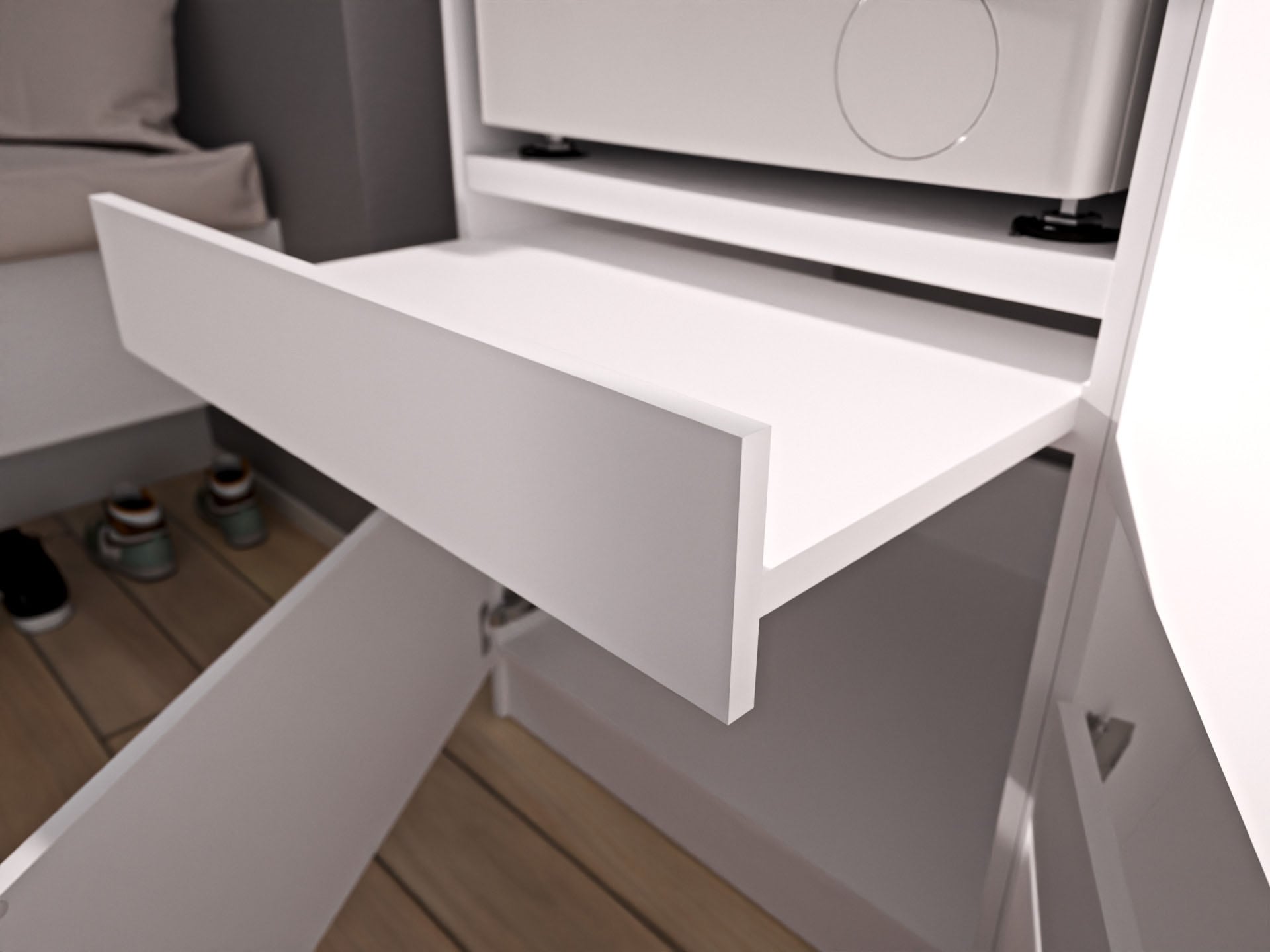 BASIC by Balculina Waschmaschinenumbauschrank »Washhome B/T/H 68x200x68 cm« 1 Stk. tlg. Breite 68cm, ausziebarer Tablerboden