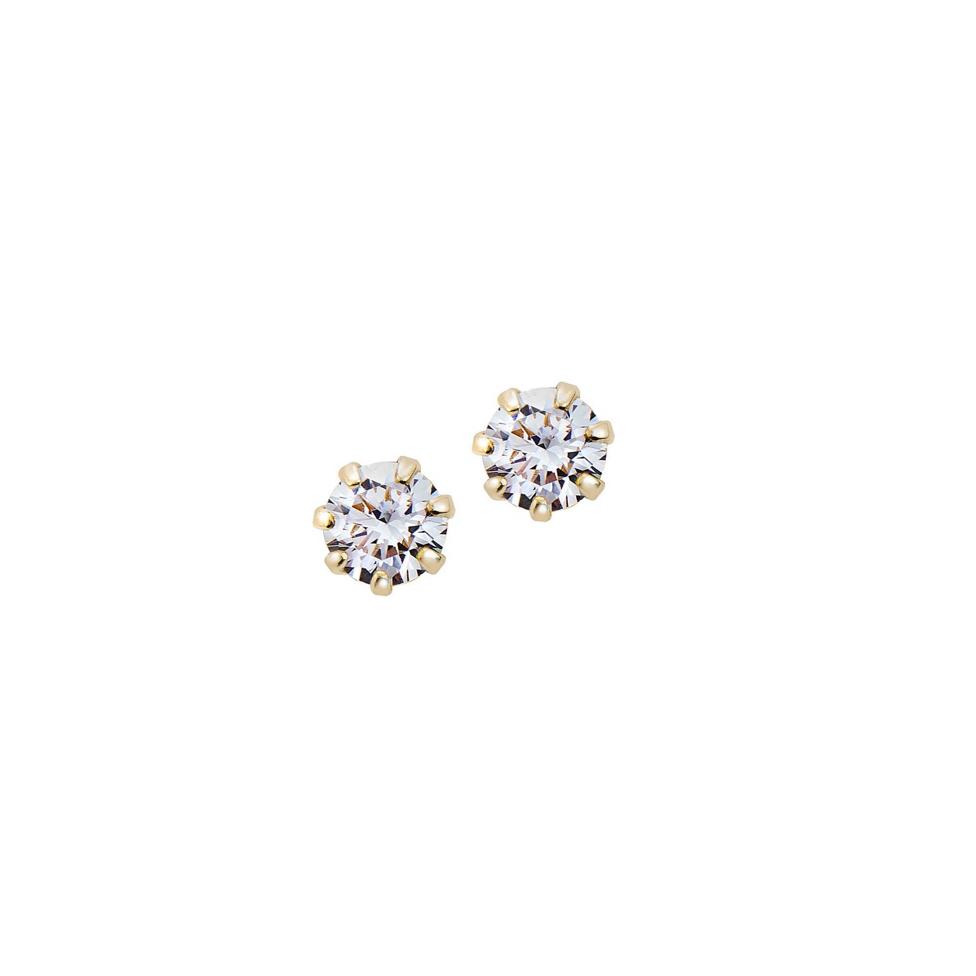 Paar Ohrstecker VIVANCE "333 Gold 3,5mm Zirkonia", gelb (gelb, weiß), Ohrringe, Damen, one-size, Gold 2