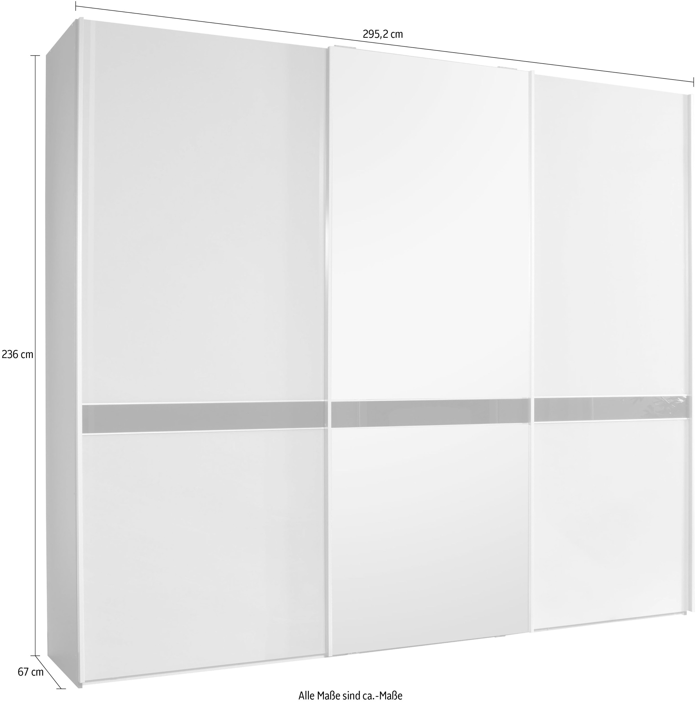 WIEMANN Schwebetürenschrank »Rialto«, hochwertige Glas- und Spiegelfront mit Querriegel