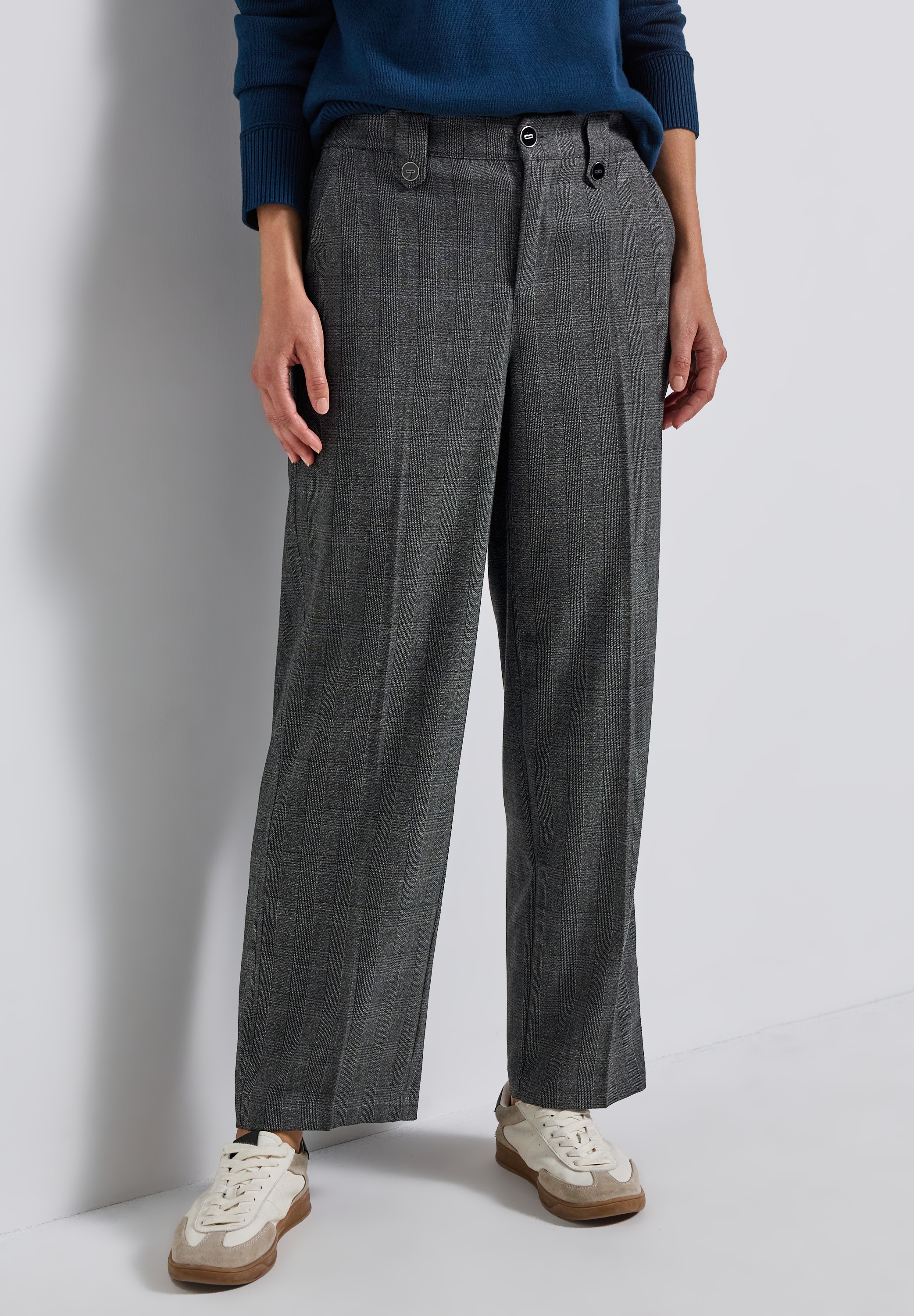 STREET ONE Stoffhose, kariert, mit Viskose und Stretch günstig online kaufen