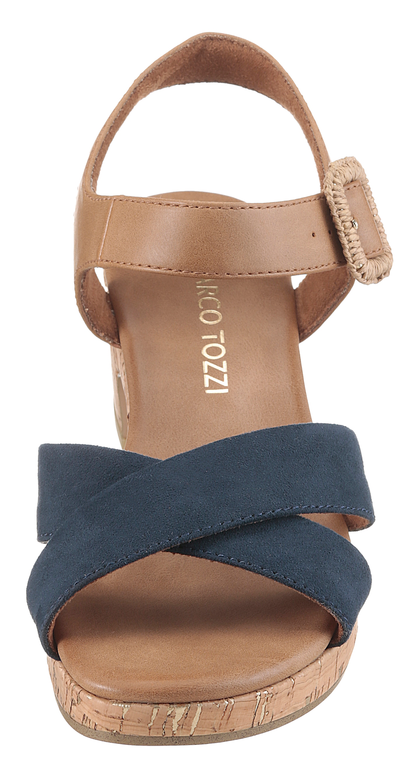 MARCO TOZZI Sandalette, Blockabsatz, Plateau, Sommerschuh, Sandale mit Feel Me-Ausstattung