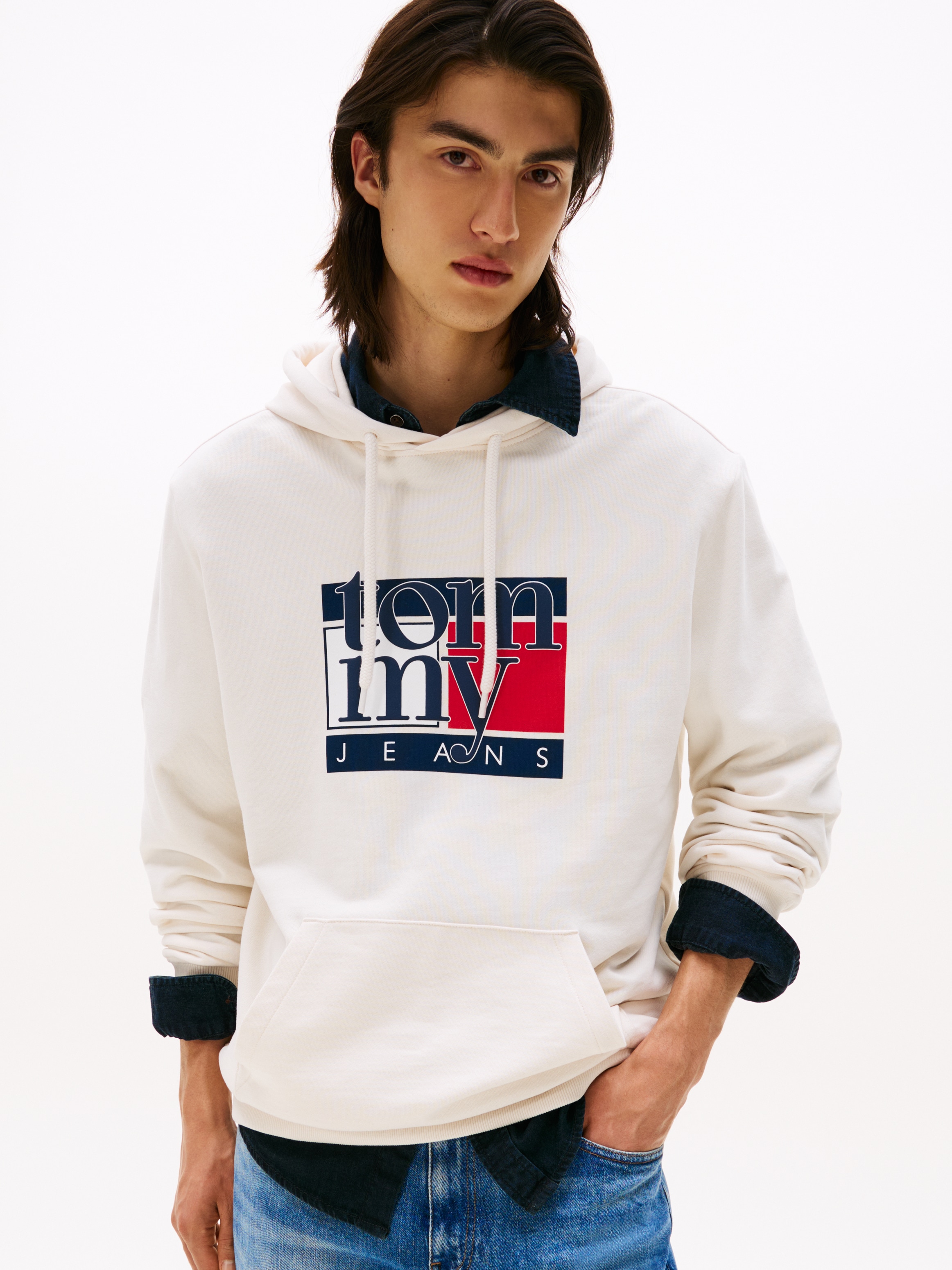 Tommy Jeans Hoodie "TJM RWB FLAG", Regular Fit, Sweatshirt, mehrfarbiger Pr günstig online kaufen
