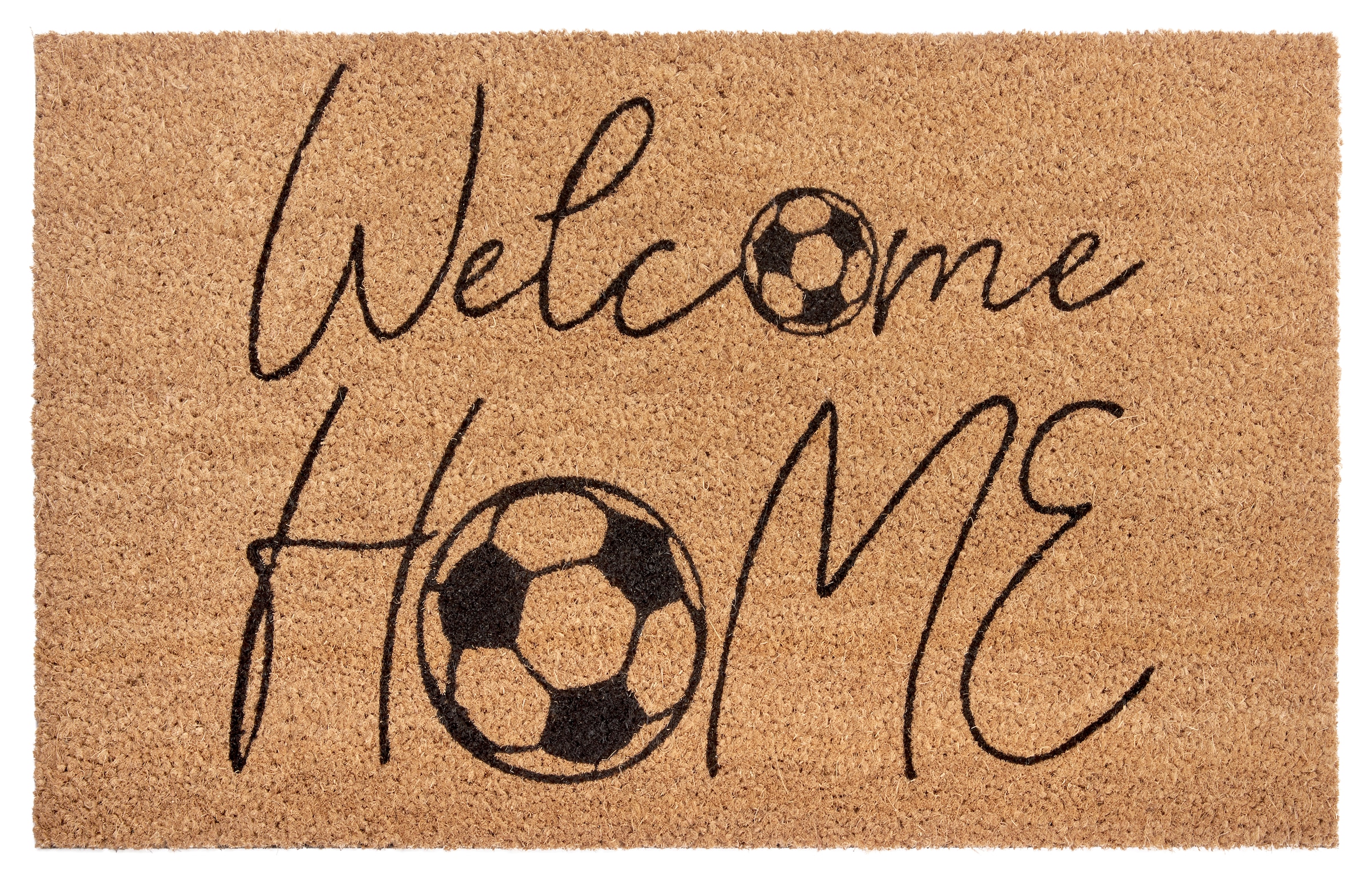 Fußmatte »Kokos Welcome Home Soccer«, rechteckig, Kokos, Schmutzfangmatte, Outdoor,...