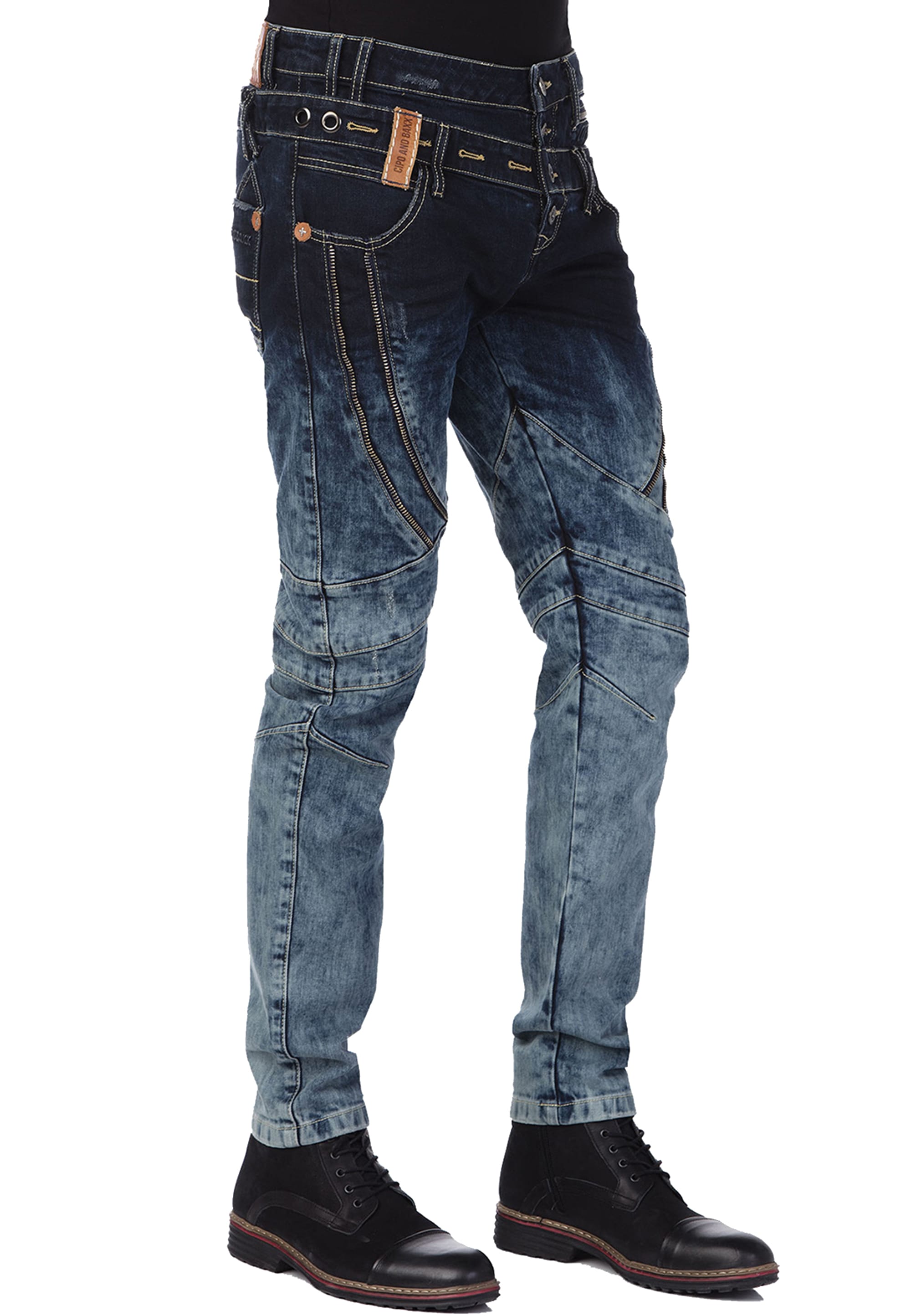 Bequeme Jeans, mit stylischem Doppelbund