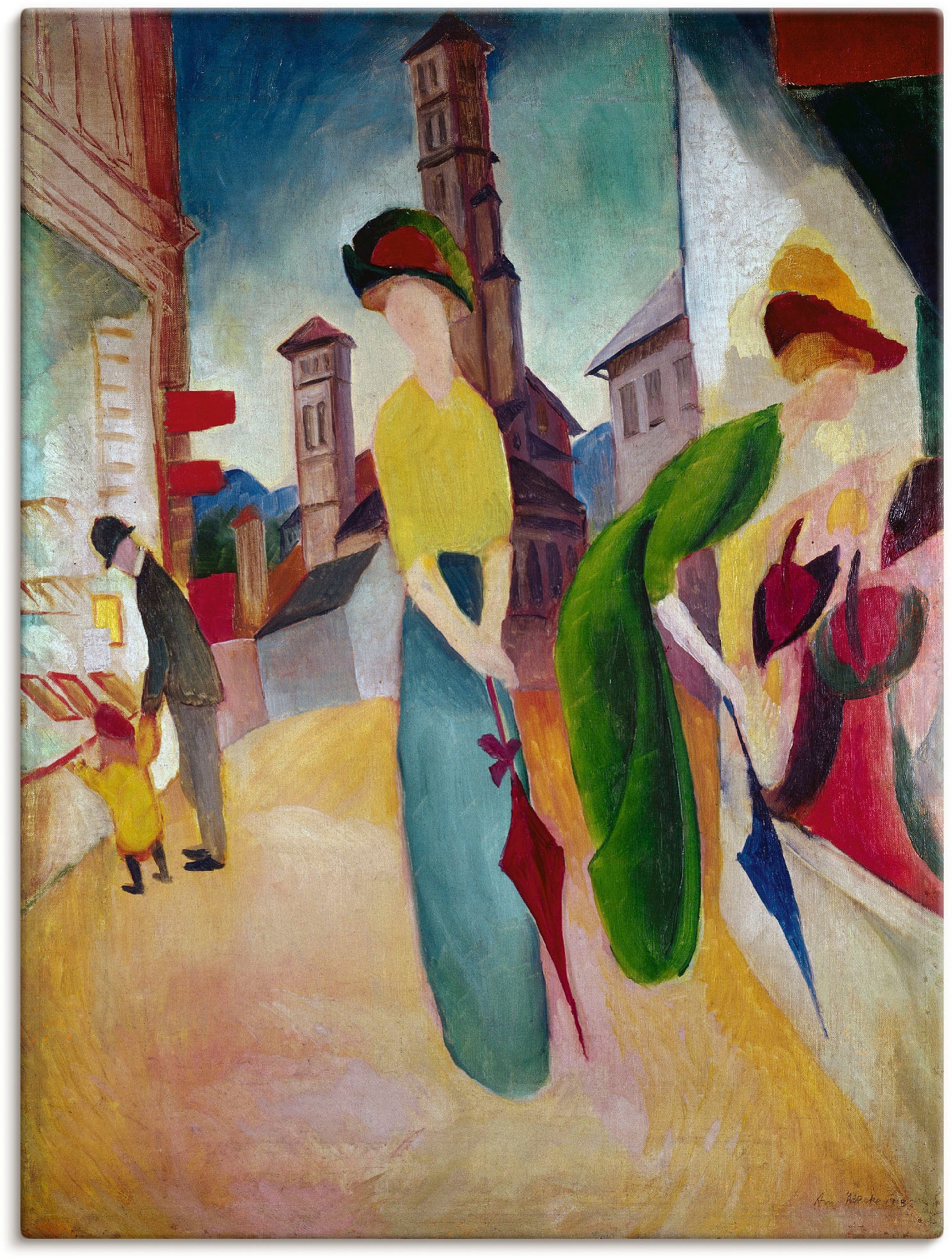 Artland Wandbild "Vorm Hutladen. 1913", Frau, (1 St.), als Leinwandbild, Po günstig online kaufen