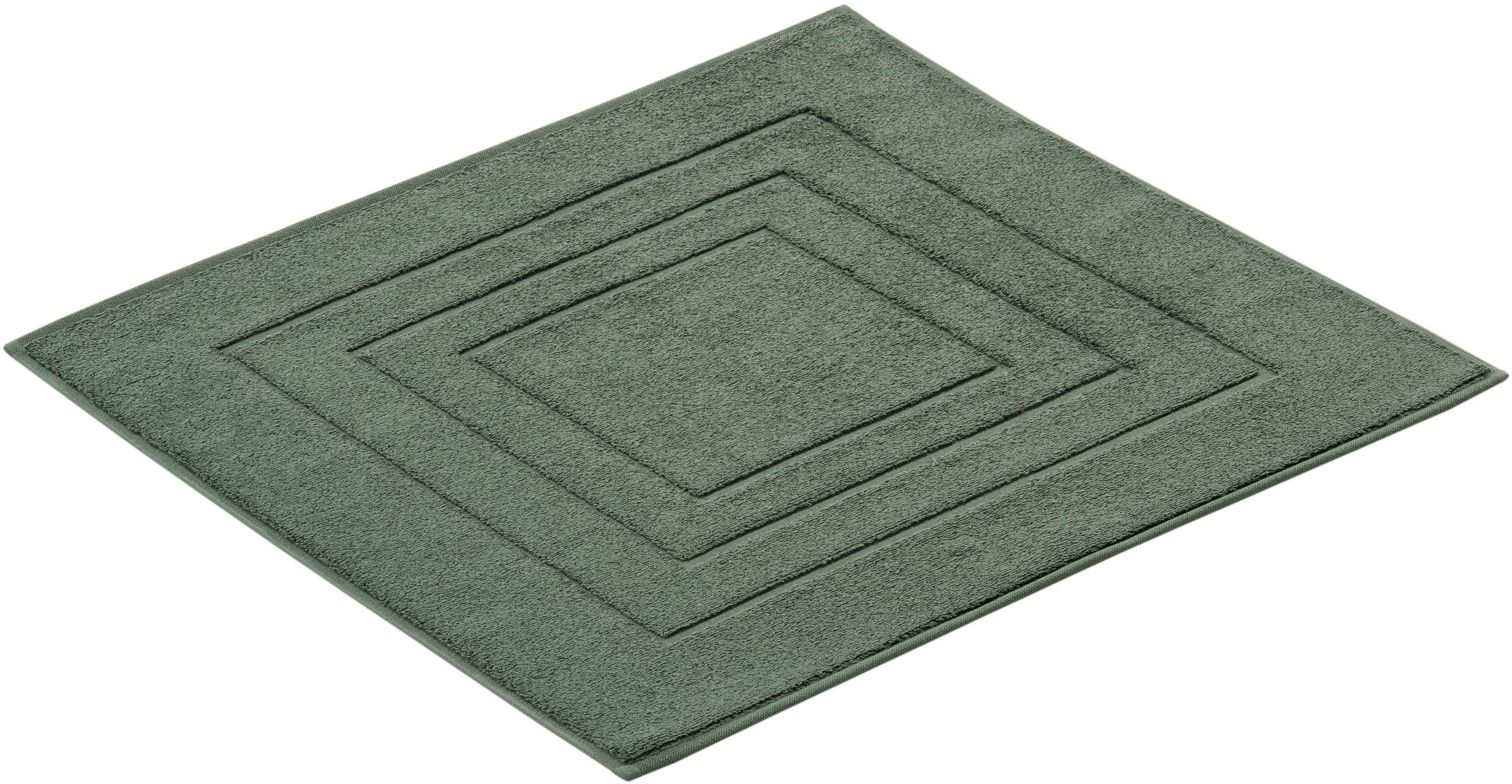 Vossen "Feeling" Höhe 10 mm beidseitig nutzbar fußbodenheizungsgeeignet Badteppich, Uni-Farben, mit Bordüre, Hoch-Tief Effekt, reine Baumwolle