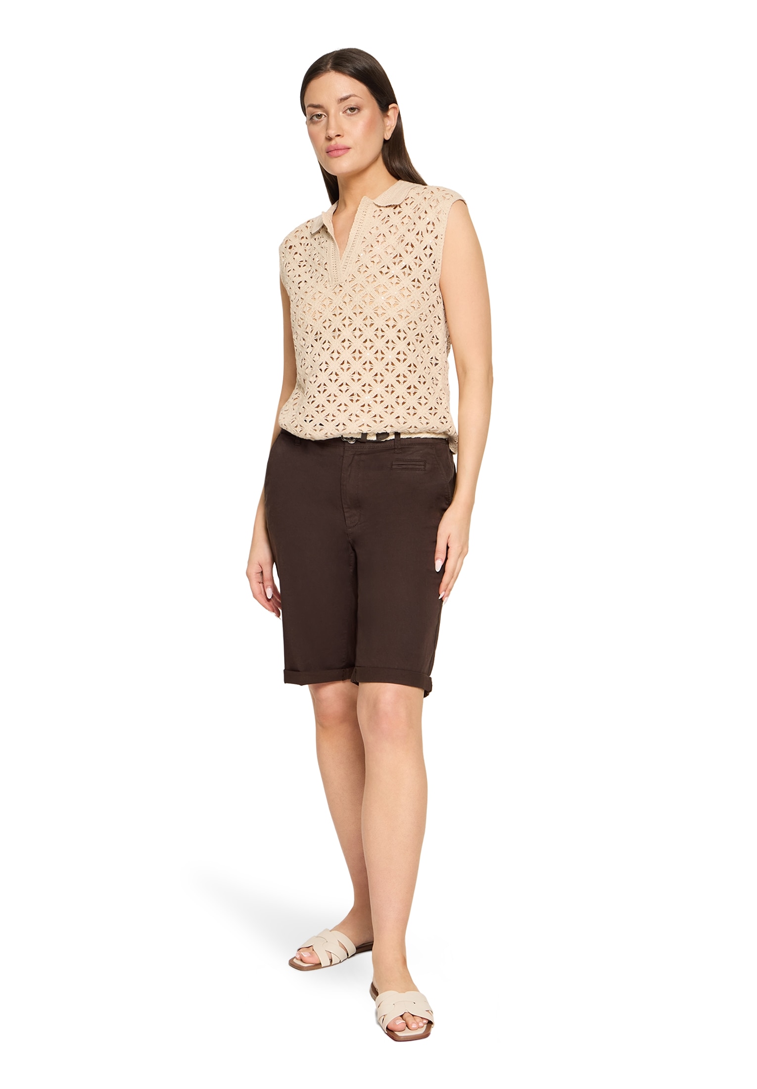 Cartoon Bermudas »Damen mit Bindegürtel«