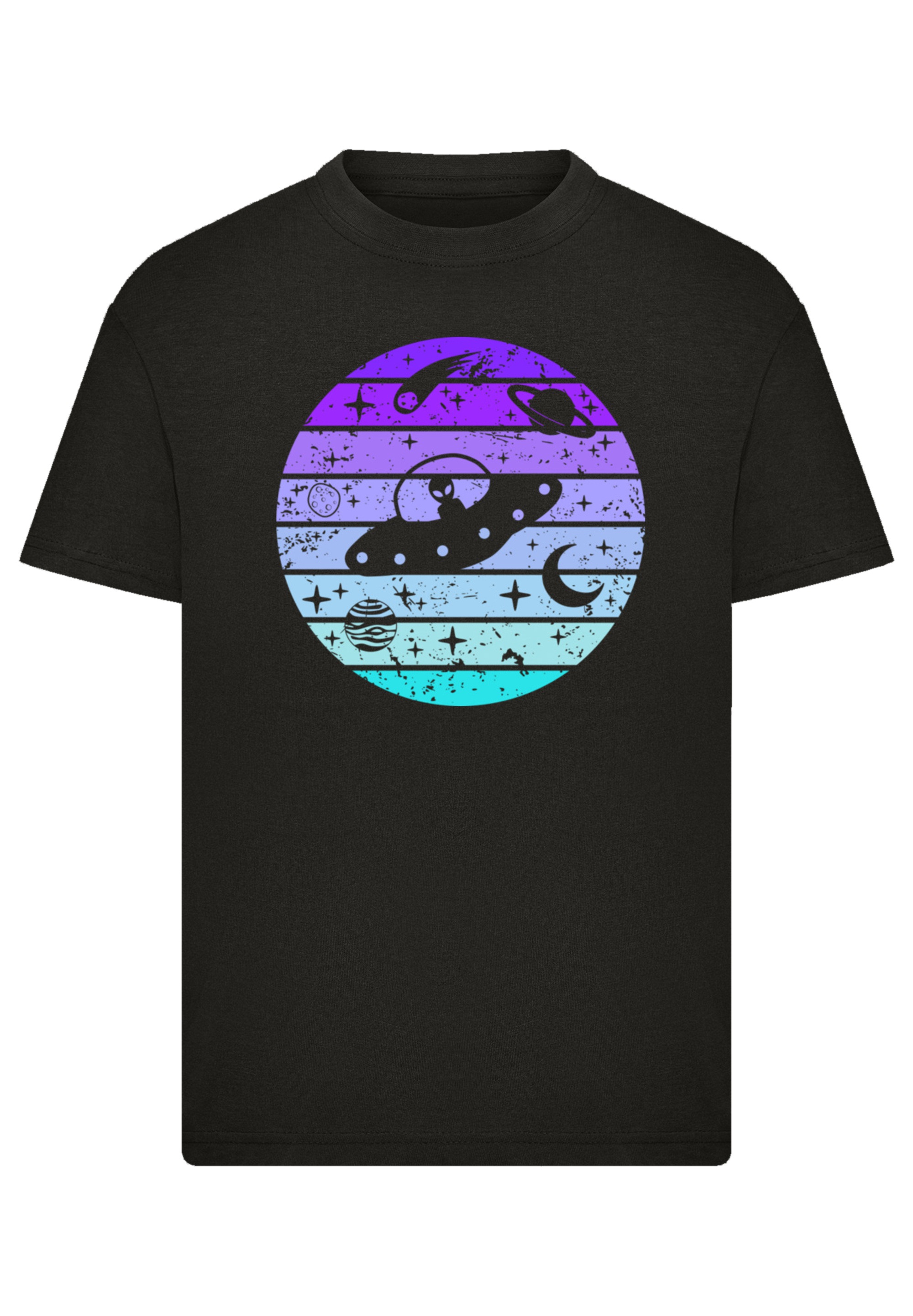 F4NT4STIC T-Shirt »Retro Alien Weltraum Sonnenuntergang«, Premium Qualität