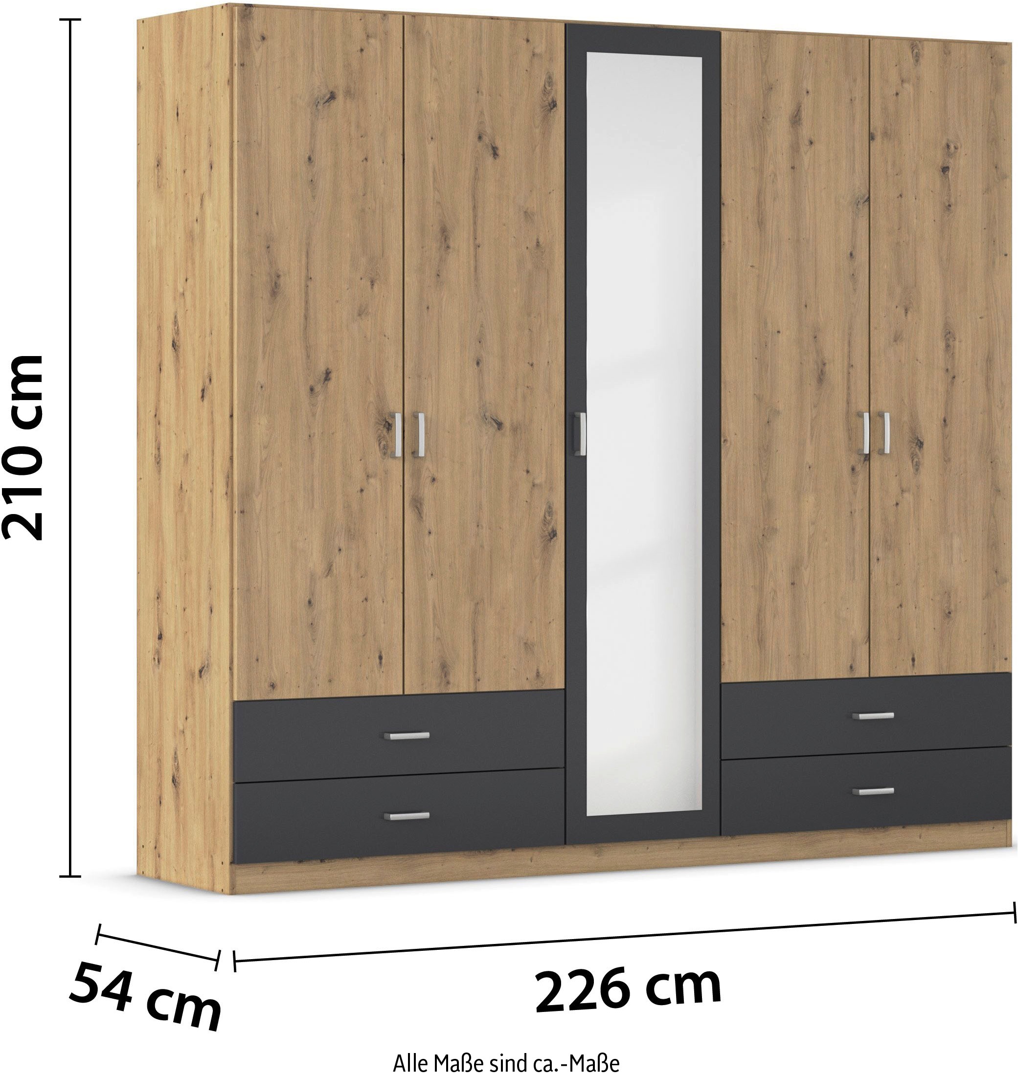 rauch Drehtürenschrank »Borbona«, Kleiderschrank Schrank Garderobe Wäscheschrank BORBONA in 2 Breiten