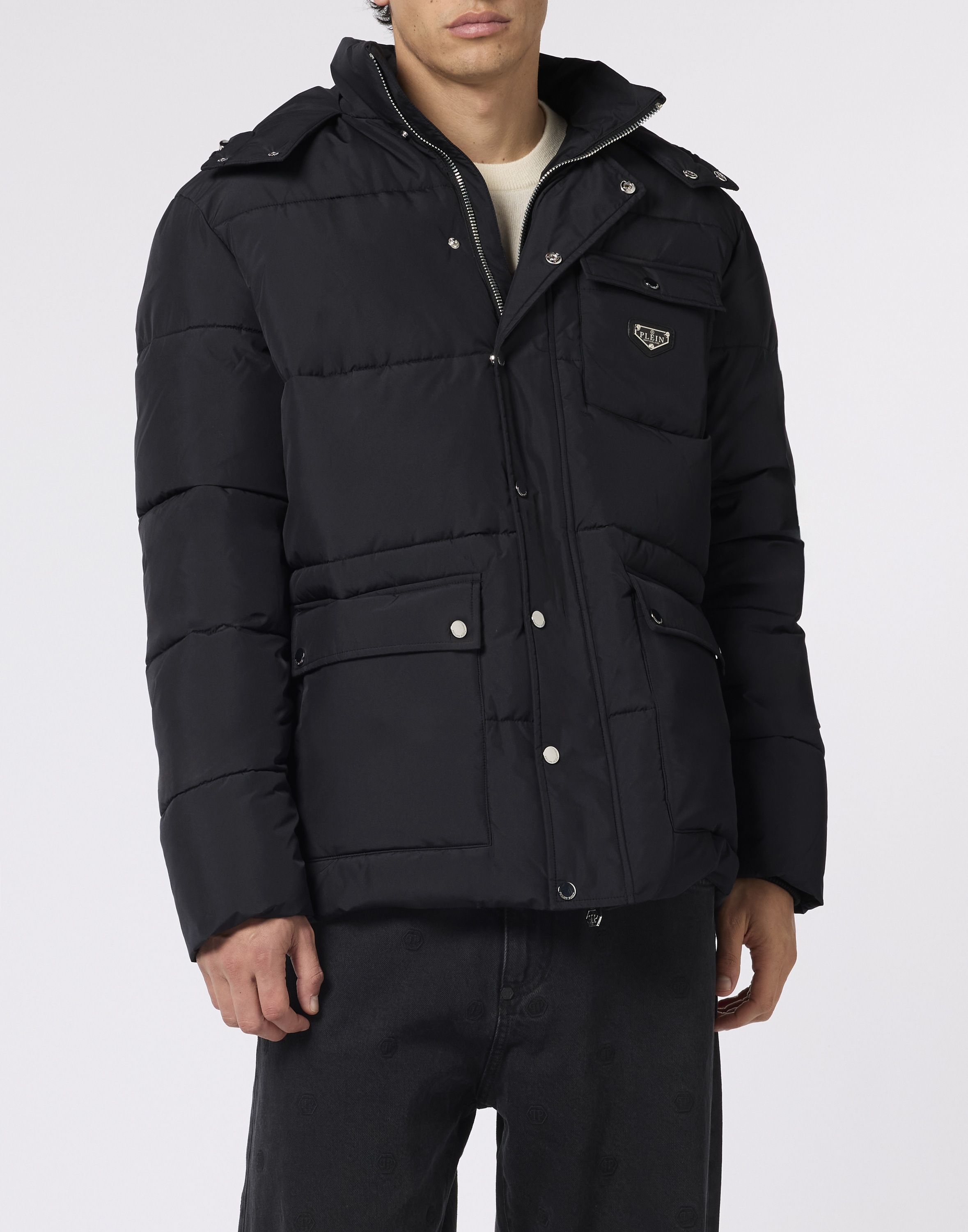 Thumbnail - PHILIPP PLEIN Daunenjacke "Nylon Puffer Jacket Gothic Plein"