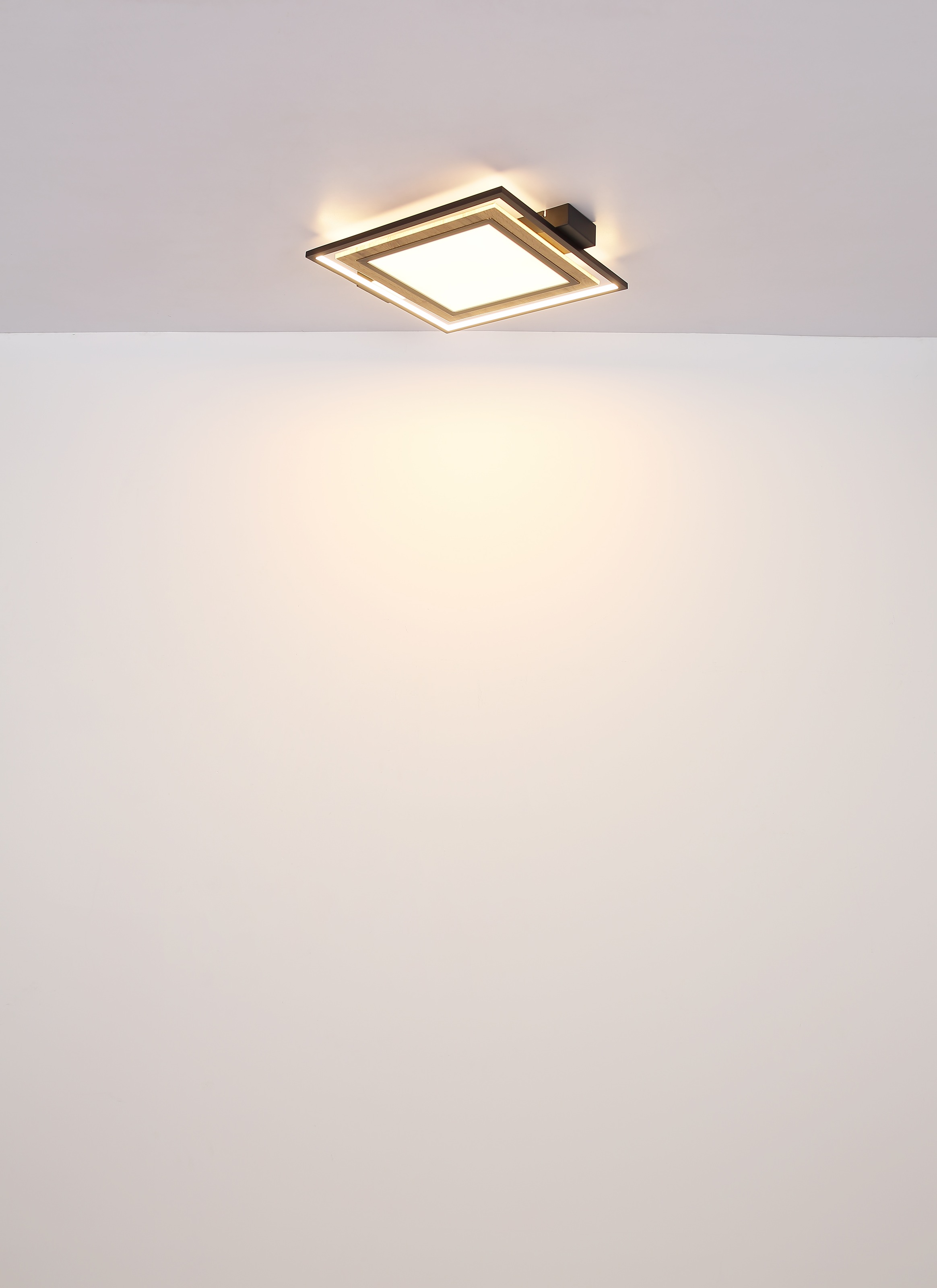 GLOBO LIGHTING Deckenleuchte »GABALDO« LED-Modul 1 Stk. Warmweiß Schwarze MDF-Deckenleuchte mit opalem Kunststoff, LED 36W
