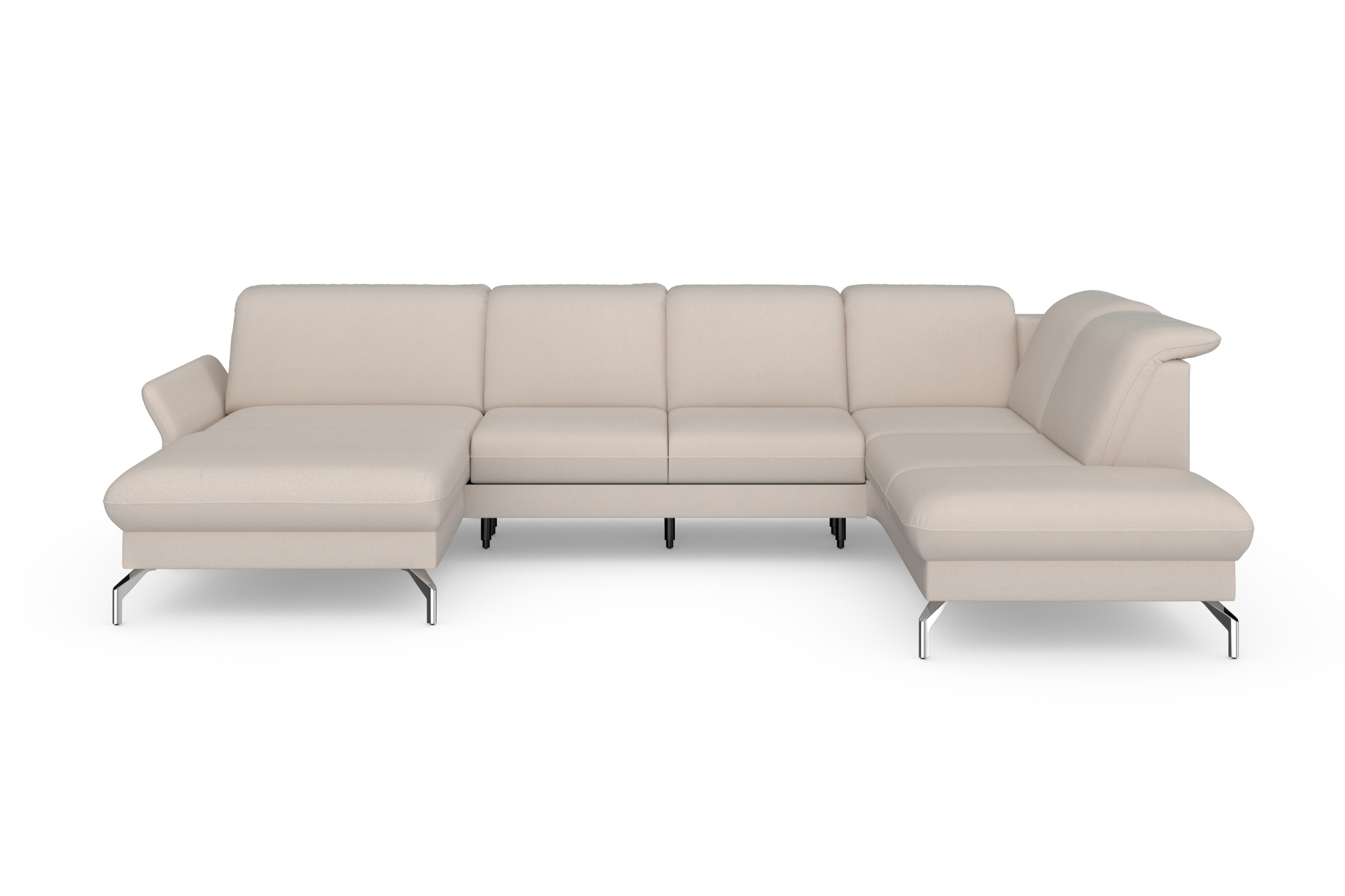 sit&more Wohnlandschaft »Fashion U-Form«, wahlweise mit Kopfteilverstellung, Vorziehsitz, motorisch, Nickelfüße