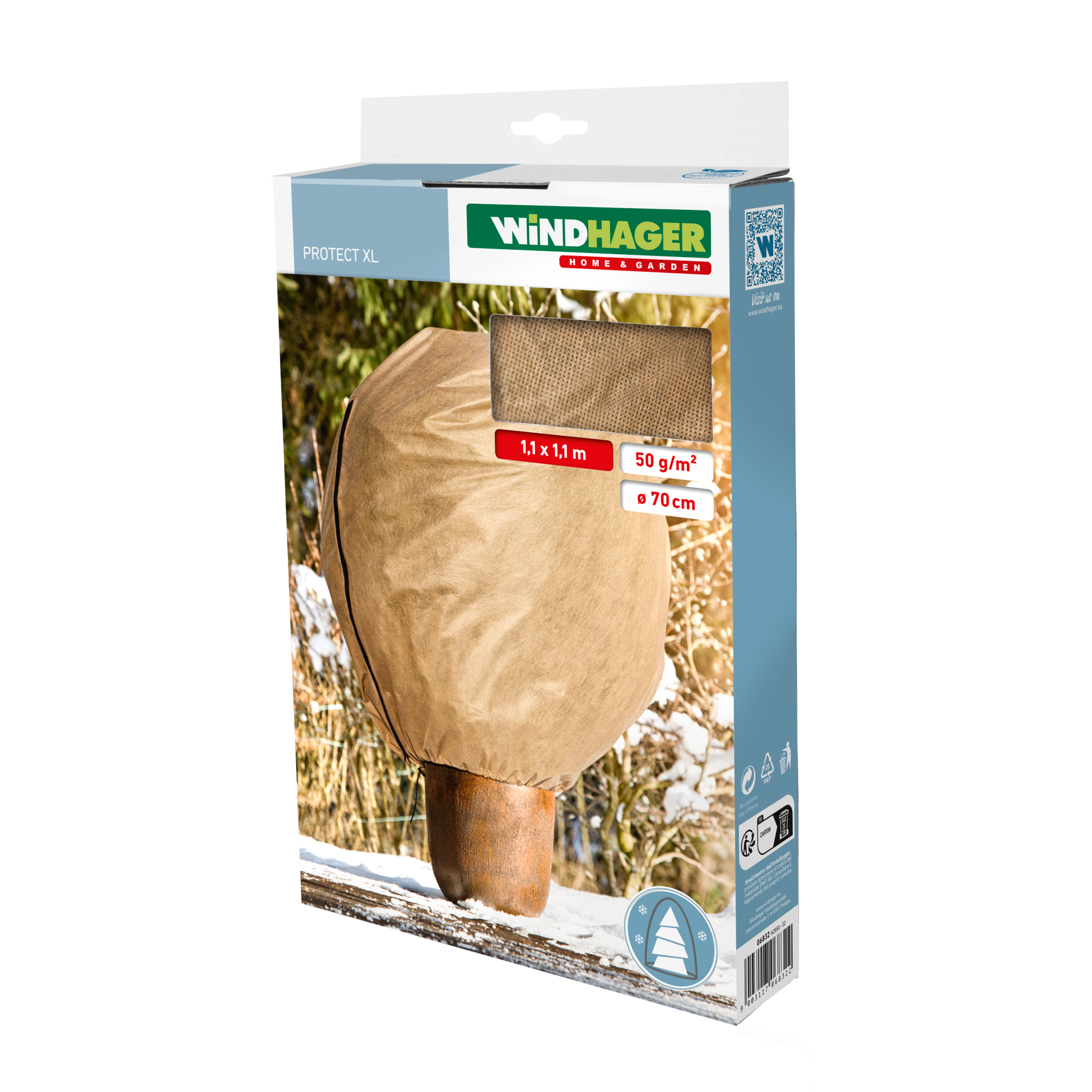 Windhager Gartenvlies "Jute-Trennvlies für Töpfe, Unkrautvlies aus Jute, Pflanzenvlies" wasserdurchlässig und atmungsaktiv, 1x1 m