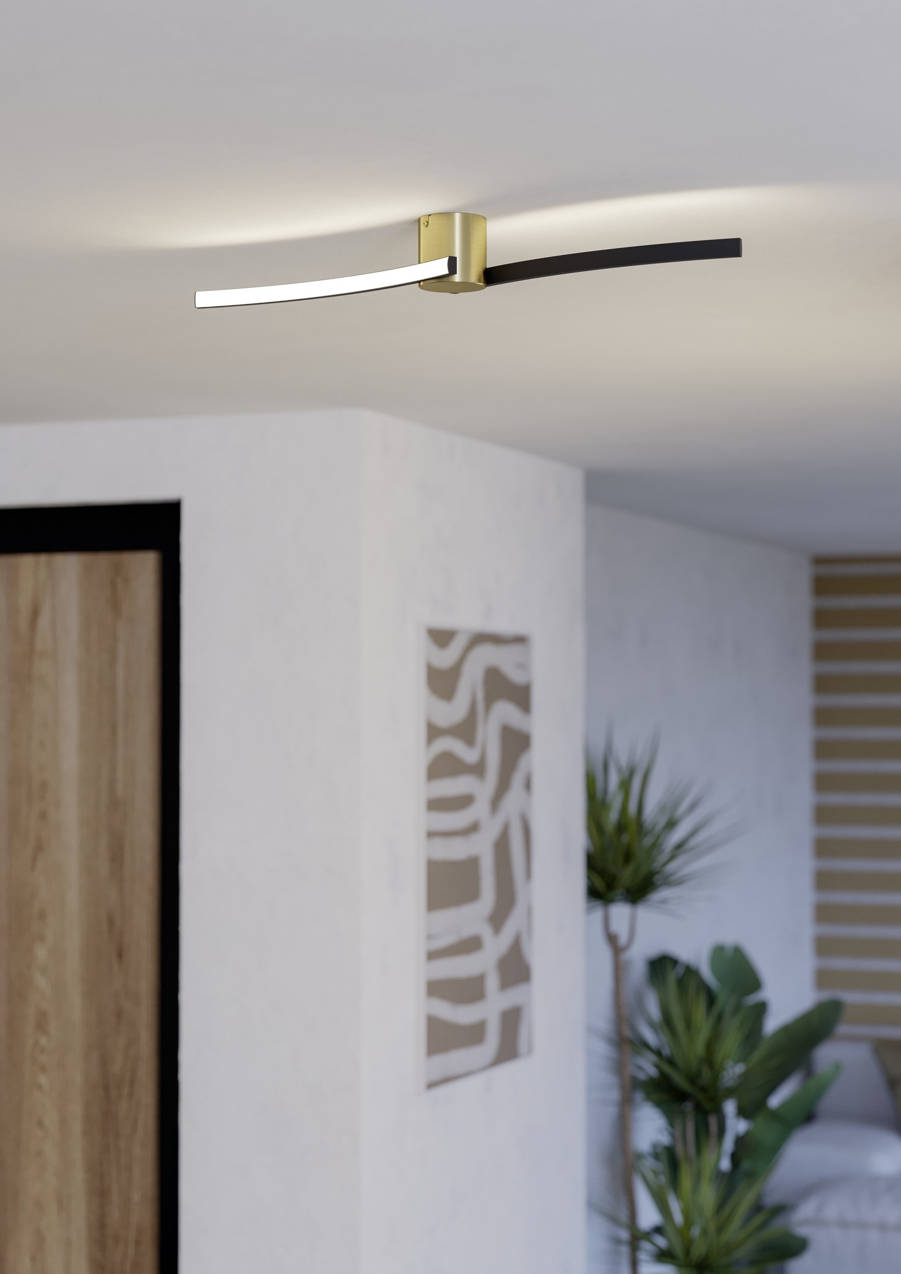 EGLO Deckenleuchte »AIETA Deckenlampe - Stahl, Kunststoff - LED - 12W - IP20« LED-Modul 1 Stk. Warmweiß Wohzimmerlampe, Esszimmerlampe, Flur, Schlafzimmer, L72 x B13 x H8 cm