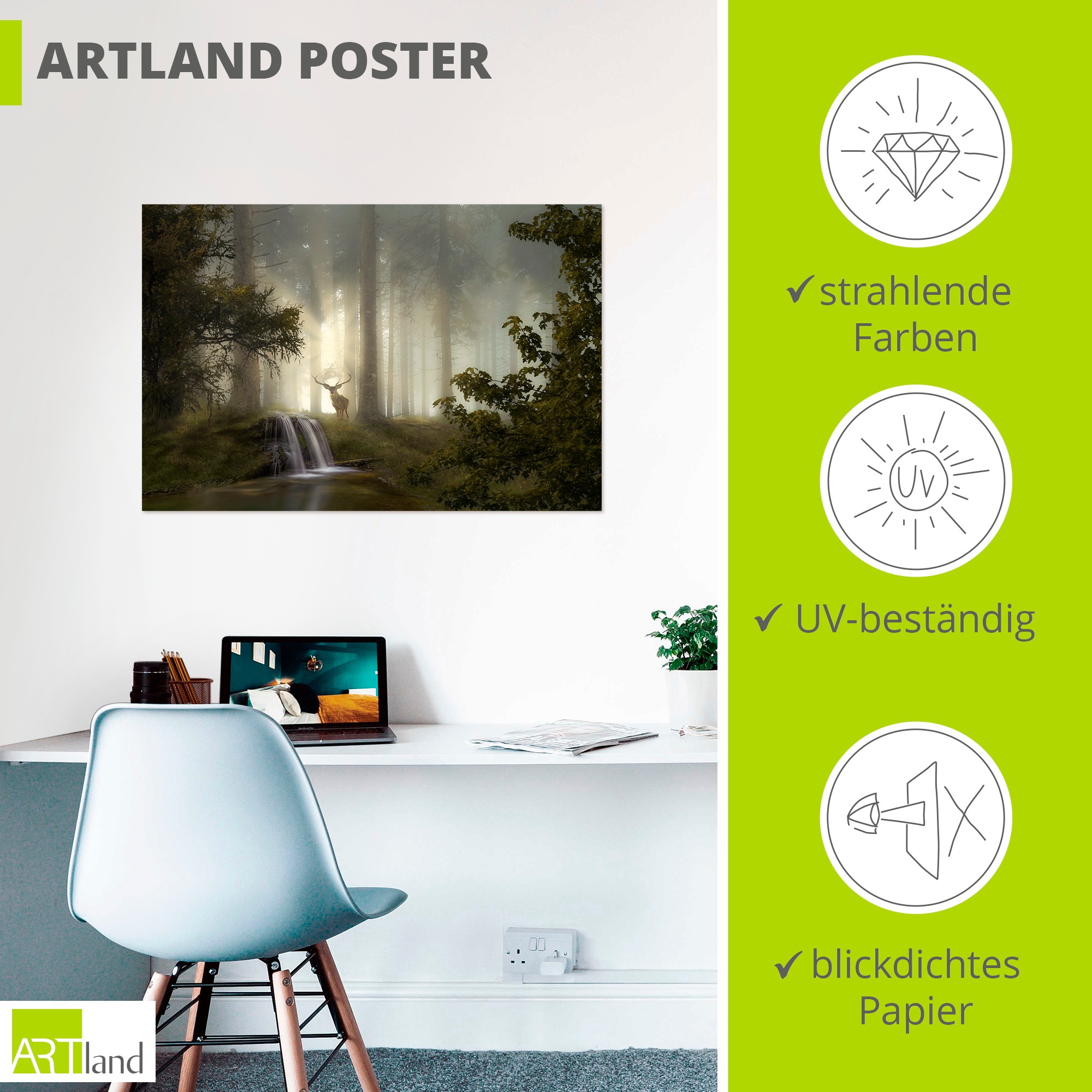 Artland Wandbild »Waldgeheimnisse« 1 Stk. tlg. als Alubild, Leinwandbild, Poster, Wandaufkleber in verschied. Größen
