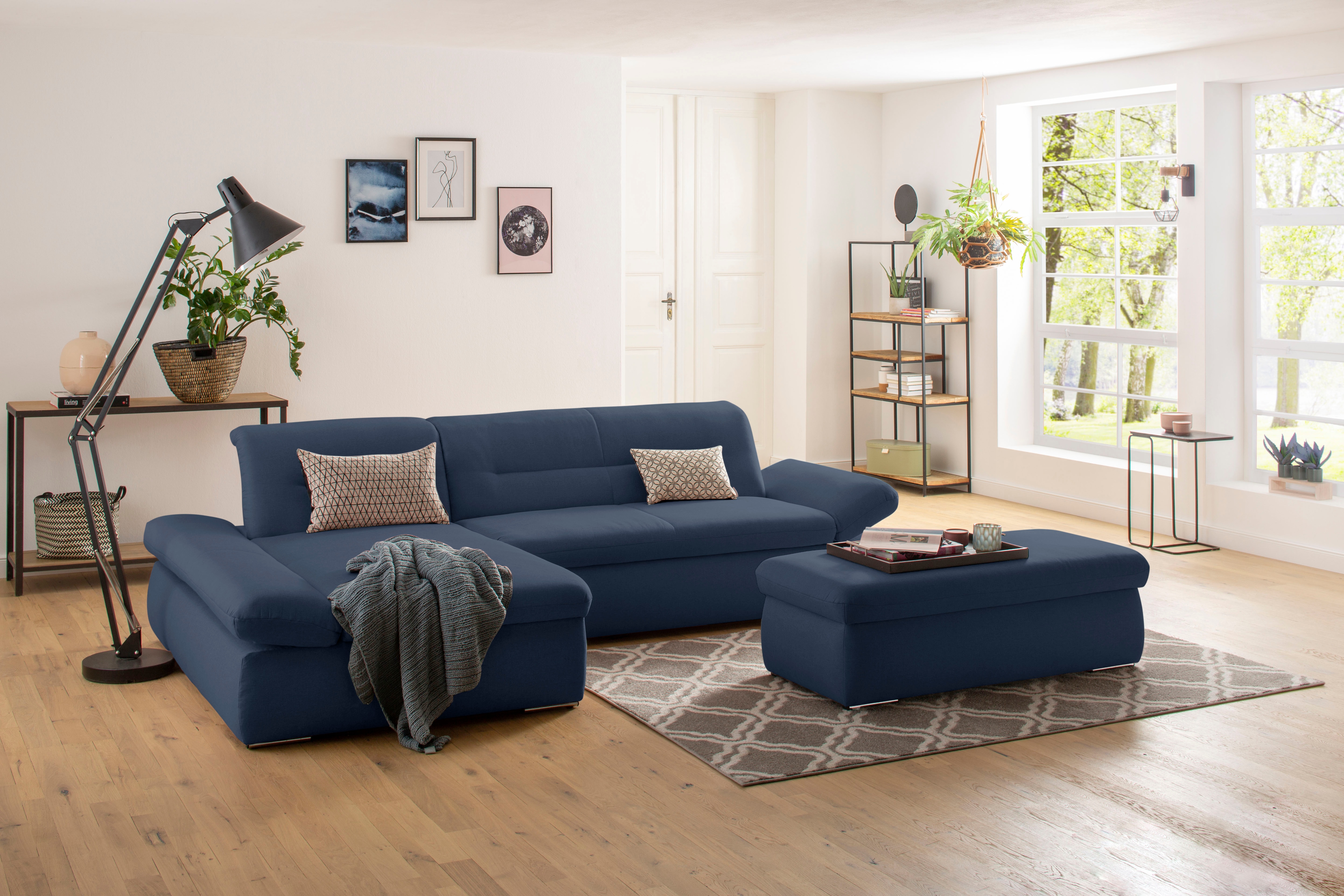 Home affaire Ecksofa "Avesa L-Form" Wahlweise mit Armteilvertsellung und Bettfunktion, B/T/H: 300/172/80cm