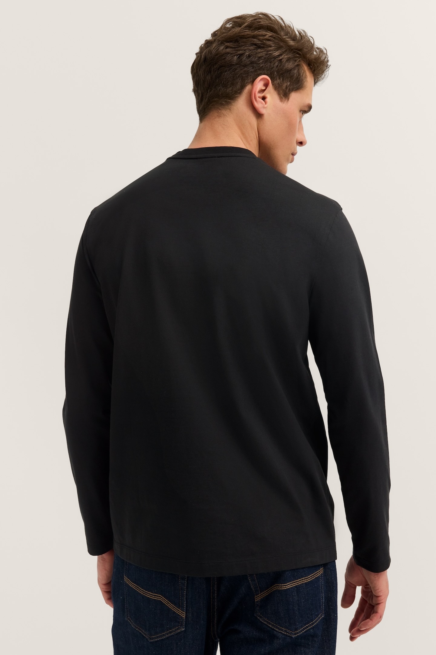 bugatti Longsweatshirt »Rundhals«, im Modern Fit aus Baumwolle