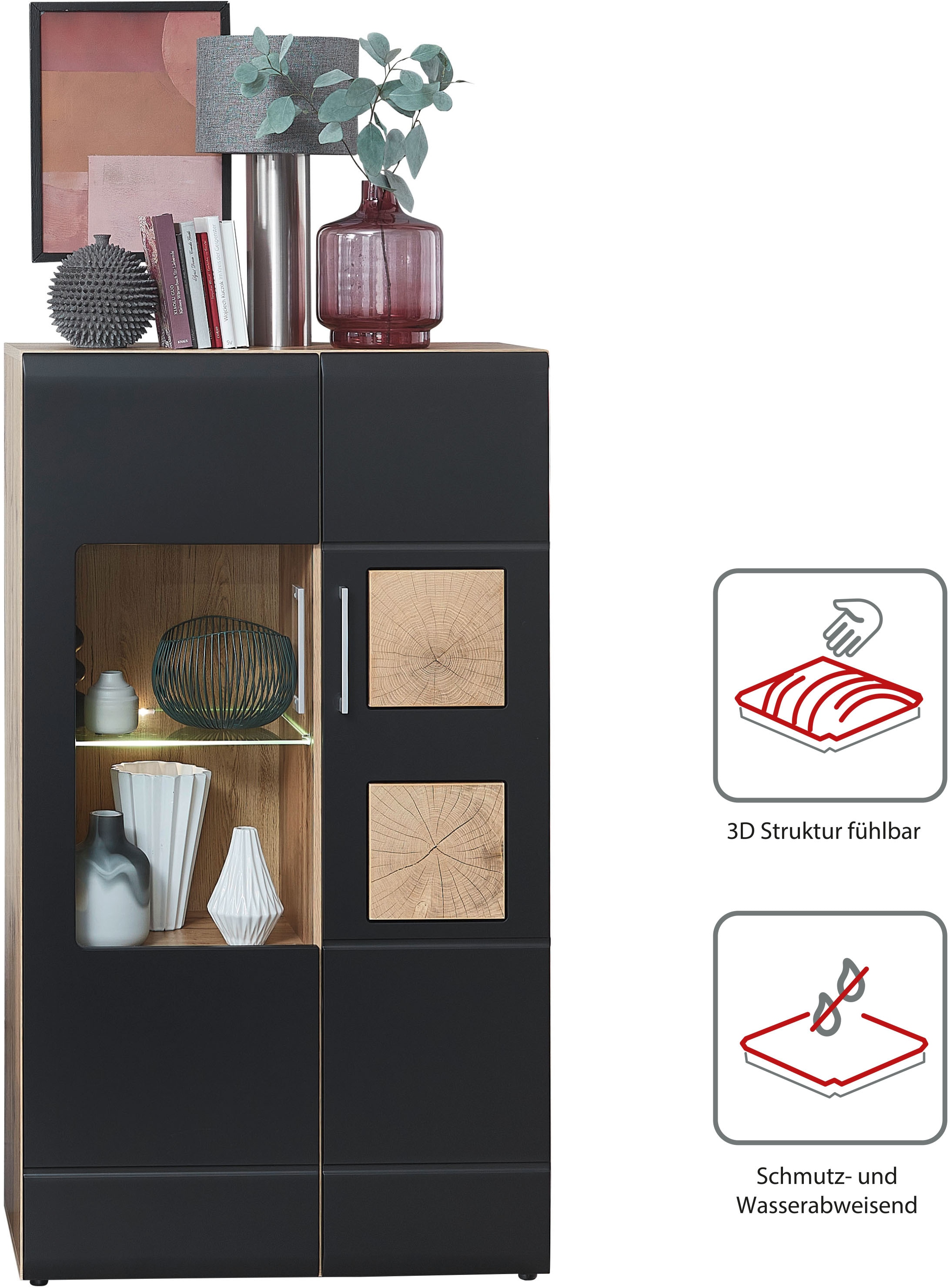 Innostyle Wohnwand »Sonate, TOPSELLER!«, (Komplett-Set, 5 St., Wohnwand), inkl. LED-Beleuchtung