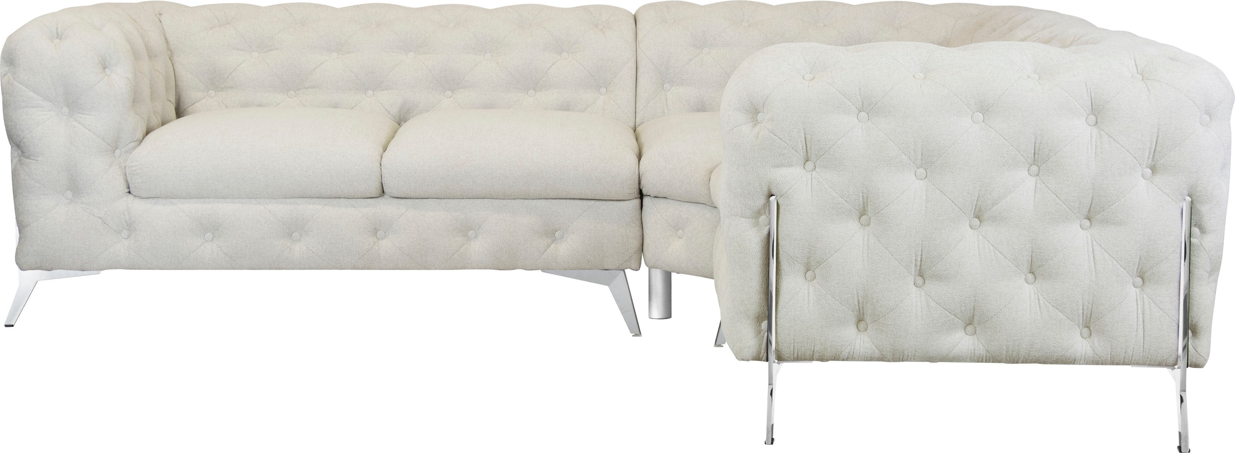 Home affaire Chesterfield-Sofa "Amaury L-Form" moderne Chersterfield-Optik, günstig online kaufen